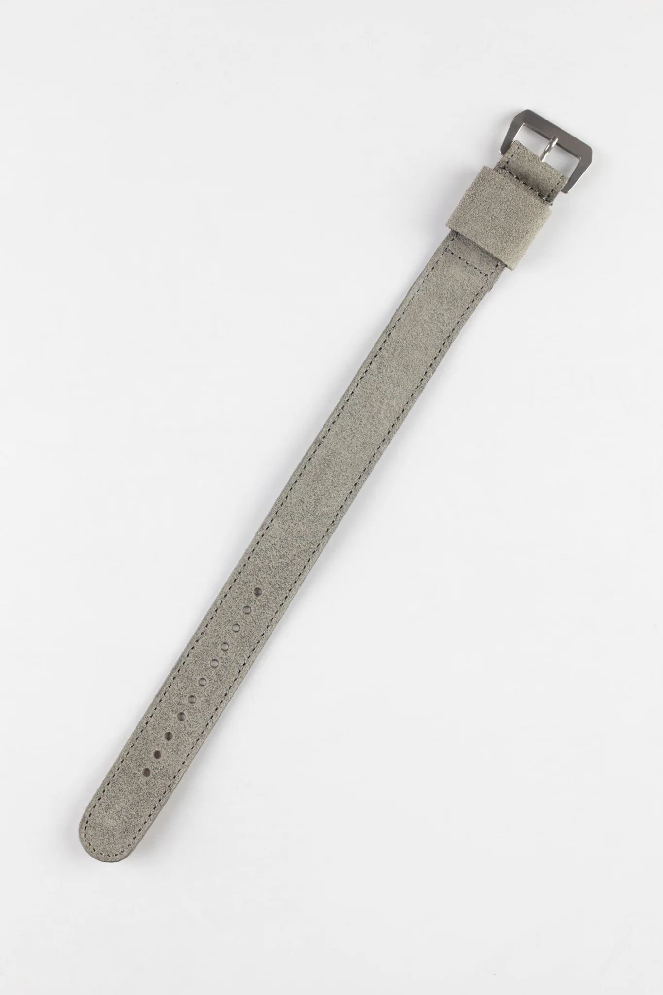 JPM Italian Leather One-Piece Watch Strap in TASSO GREY with Single Leather Keeper - Image 3
