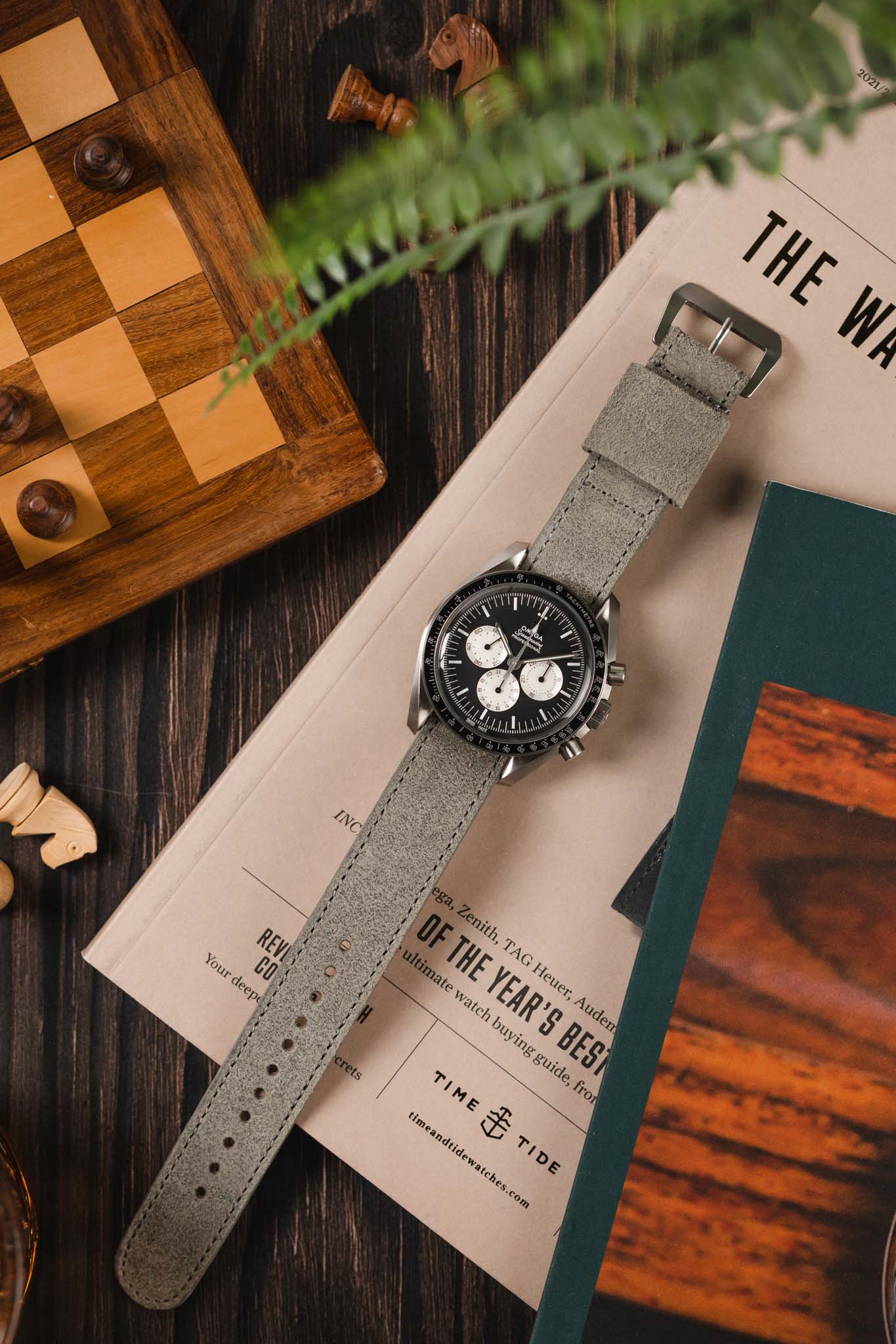 JPM Italian Leather One-Piece Watch Strap in TASSO GREY with Single Leather Keeper - Image 6