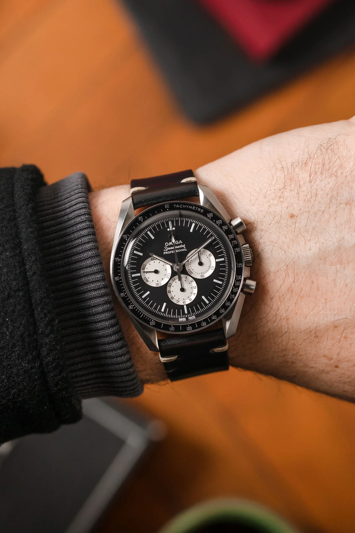 JPM Italian Shell Cordovan Watch Strap in BLACK - Image 2