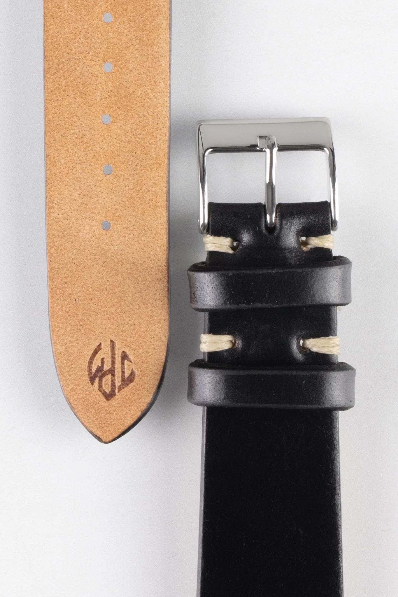 JPM Italian Shell Cordovan Watch Strap in BLACK - Image 3