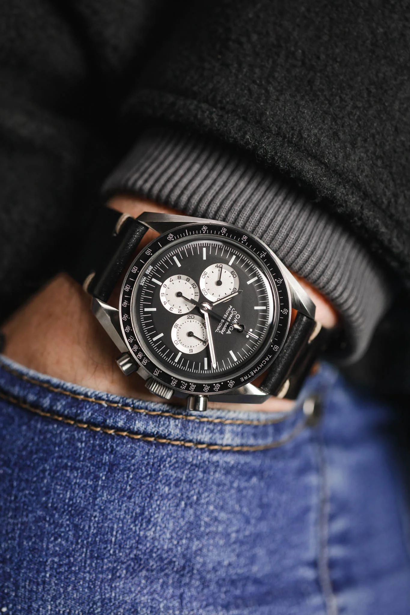 JPM Italian Shell Cordovan Watch Strap in BLACK - Image 4
