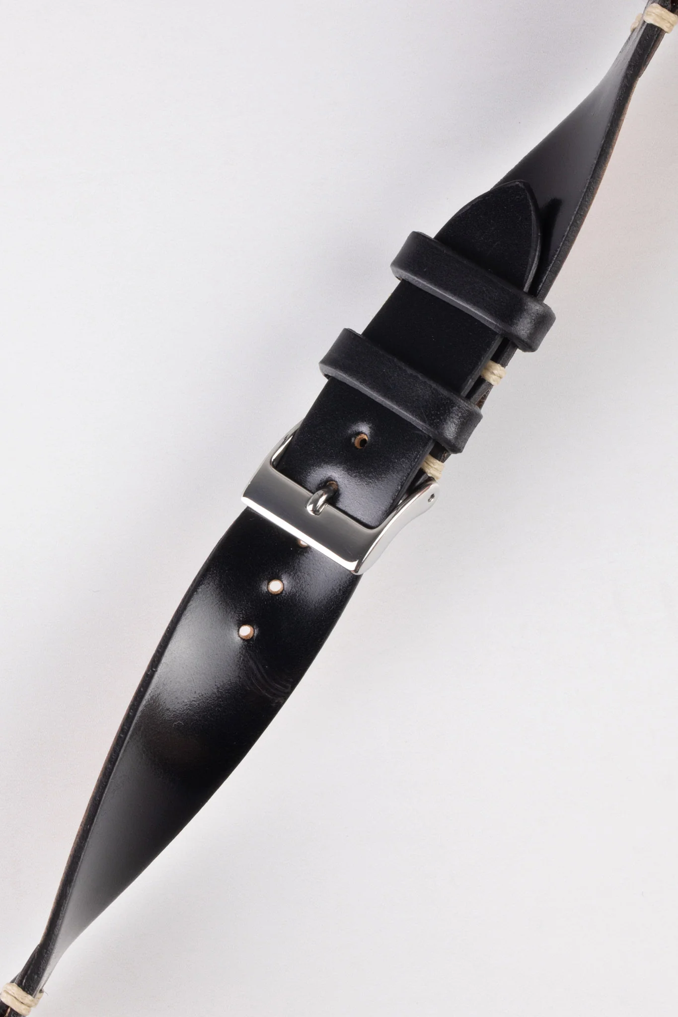 JPM Italian Shell Cordovan Watch Strap in BLACK - Image 5