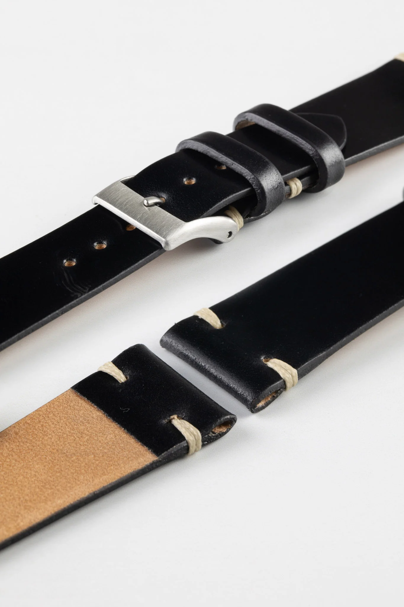 JPM Italian Shell Cordovan Watch Strap in BLACK - Image 6