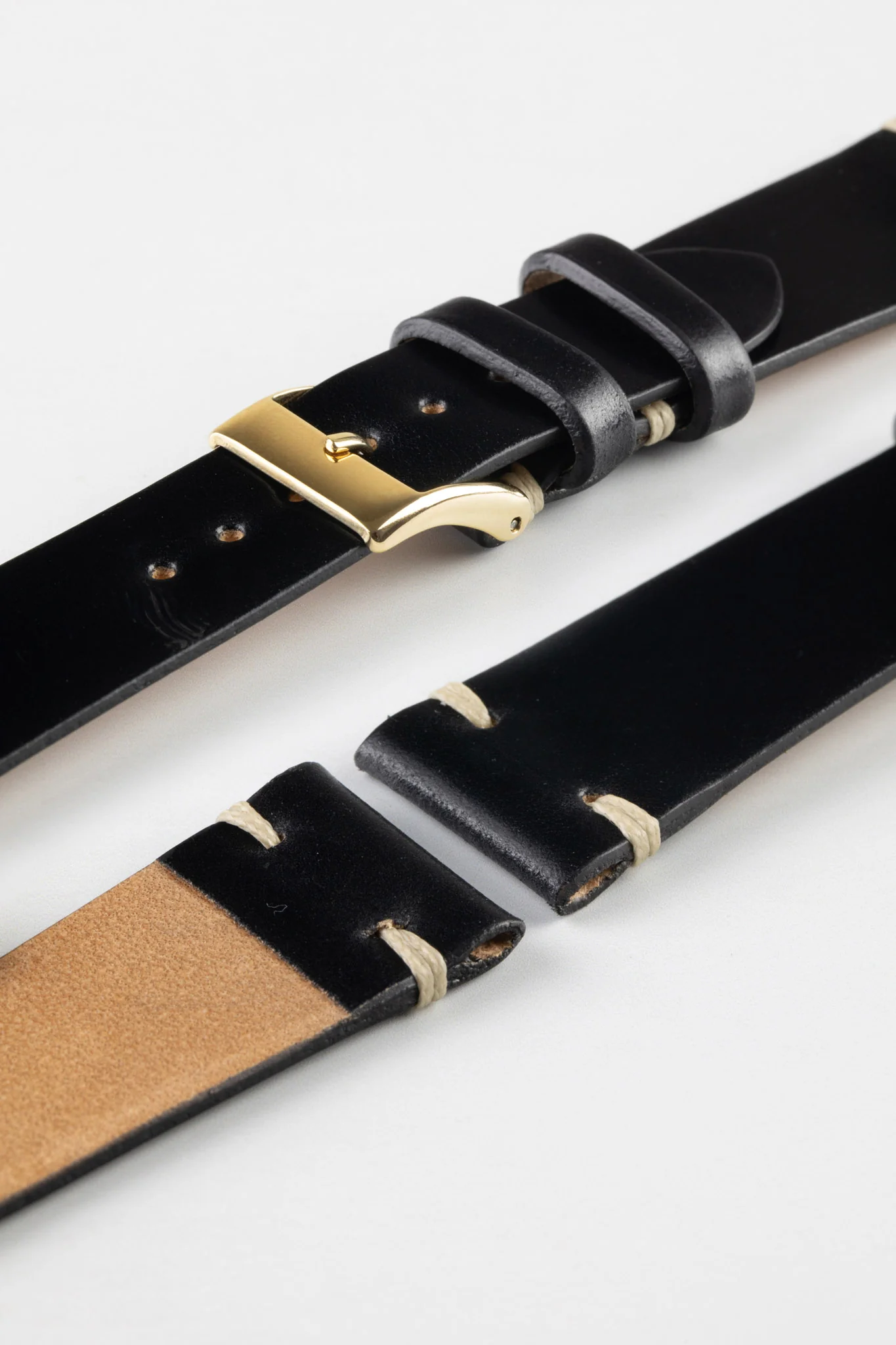 JPM Italian Shell Cordovan Watch Strap in BLACK - Image 8