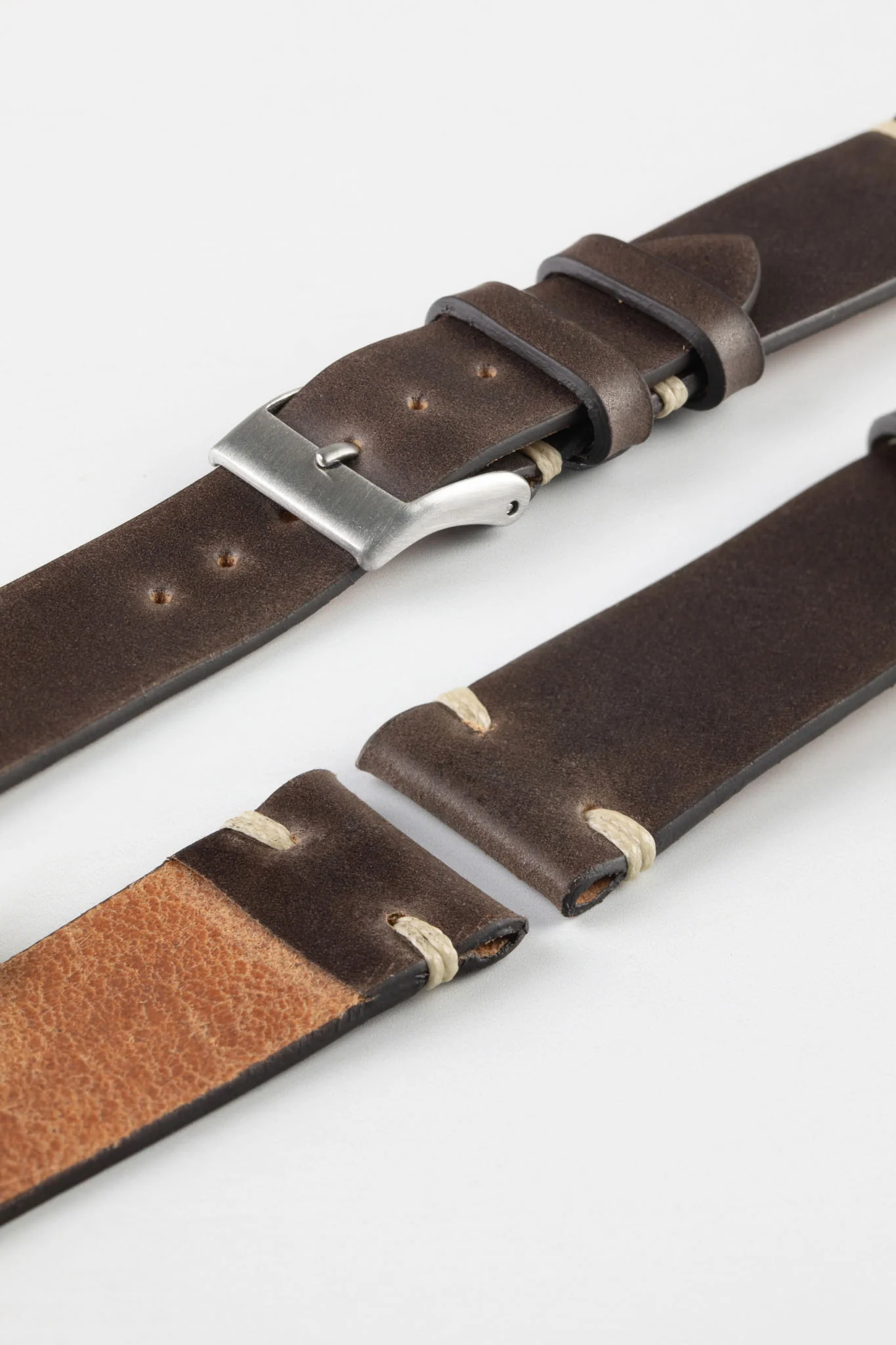 JPM Italian Shell Cordovan Watch Strap in BROWN - Image 6