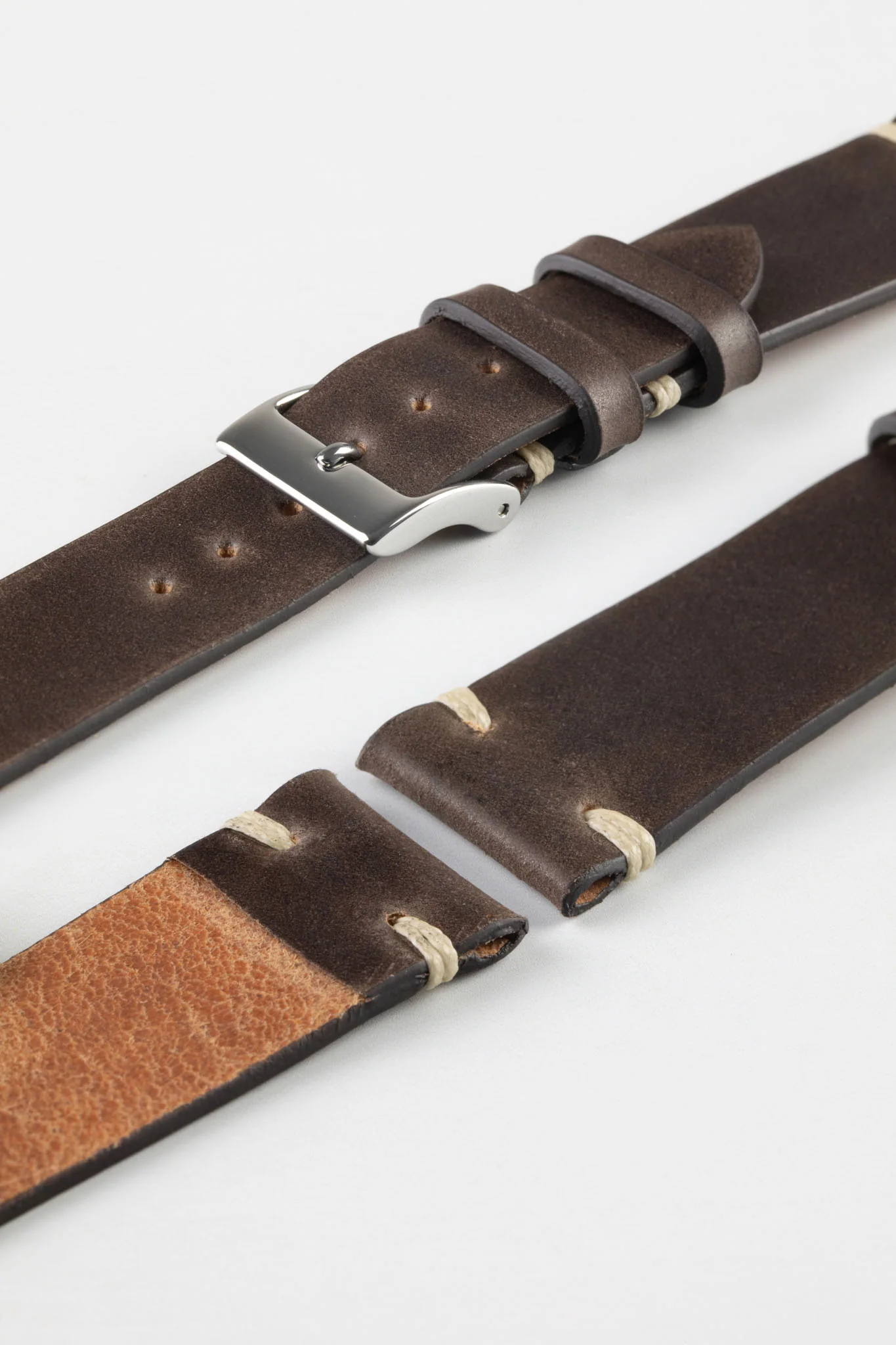 JPM Italian Shell Cordovan Watch Strap in BROWN - Image 7