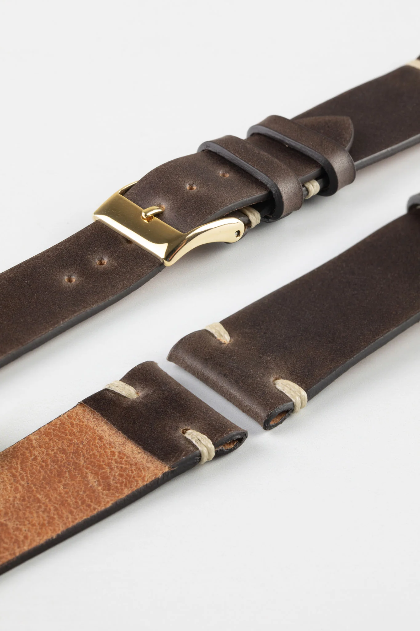 JPM Italian Shell Cordovan Watch Strap in BROWN - Image 8