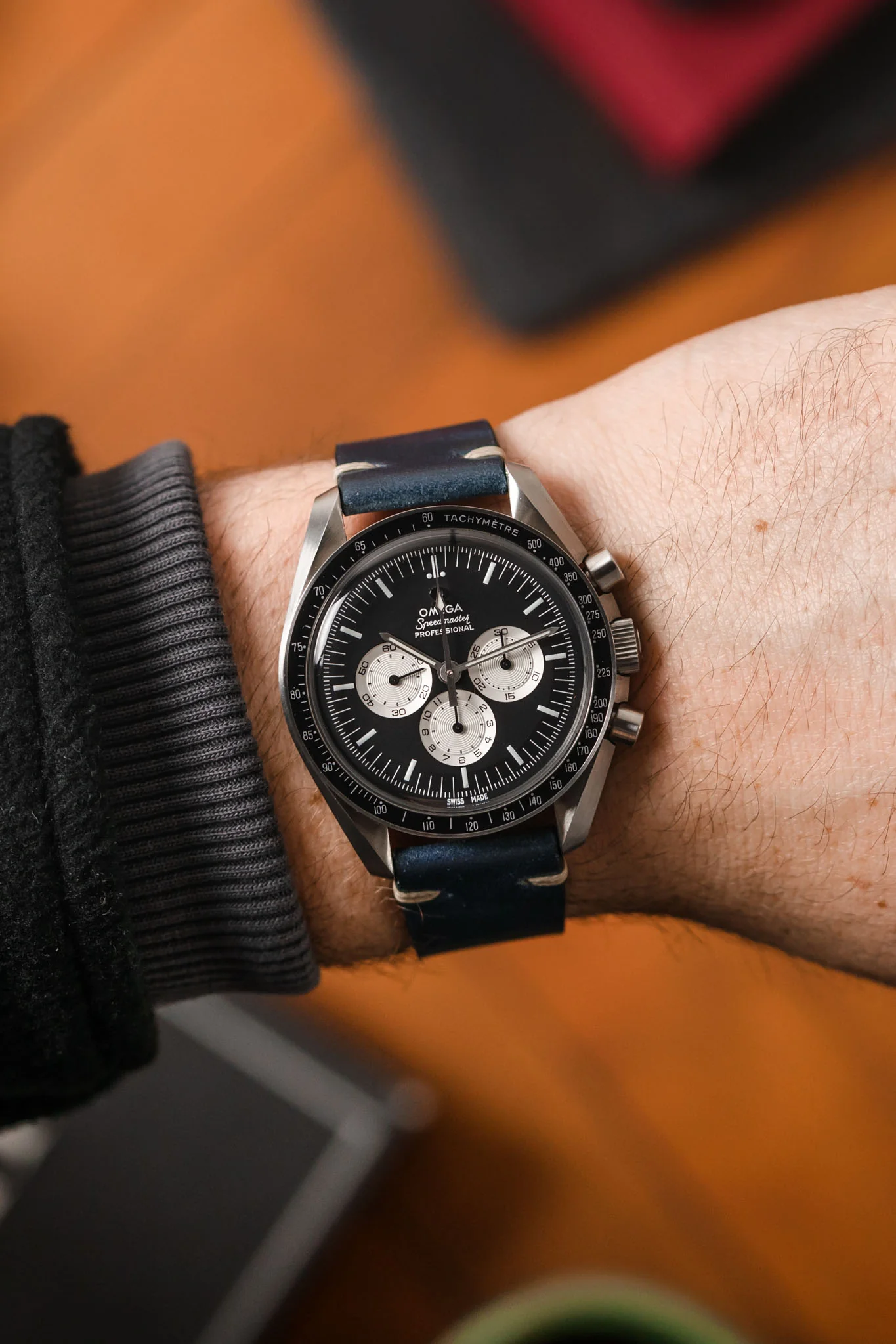 JPM Italian Shell Cordovan Watch Strap in DARK BLUE - Image 2