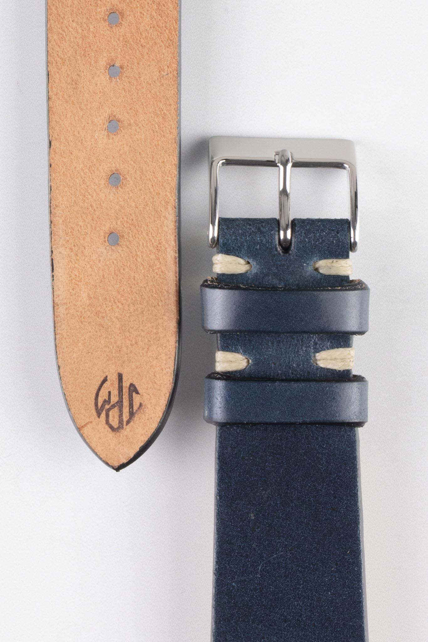 JPM Italian Shell Cordovan Watch Strap in DARK BLUE - Image 3