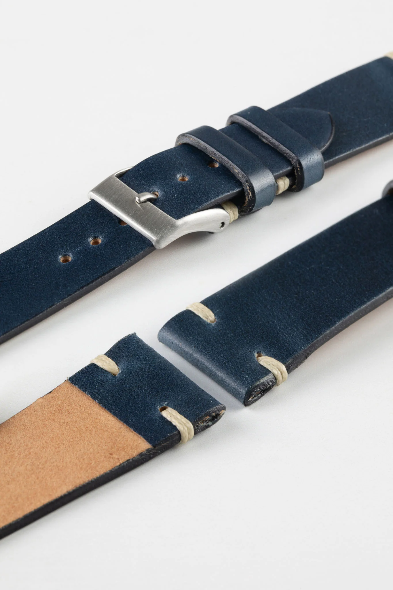 JPM Italian Shell Cordovan Watch Strap in DARK BLUE - Image 6