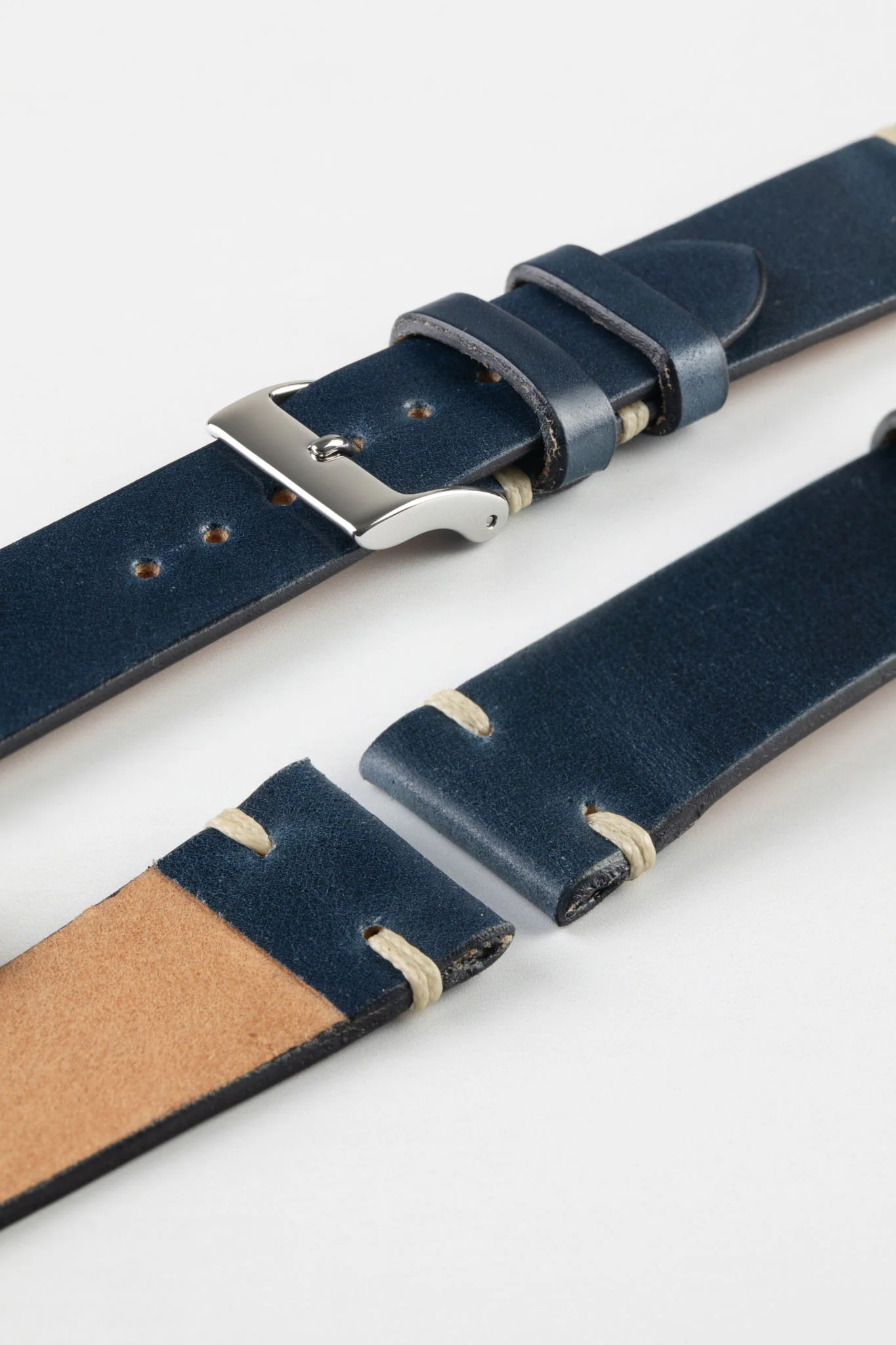 JPM Italian Shell Cordovan Watch Strap in DARK BLUE - Image 7