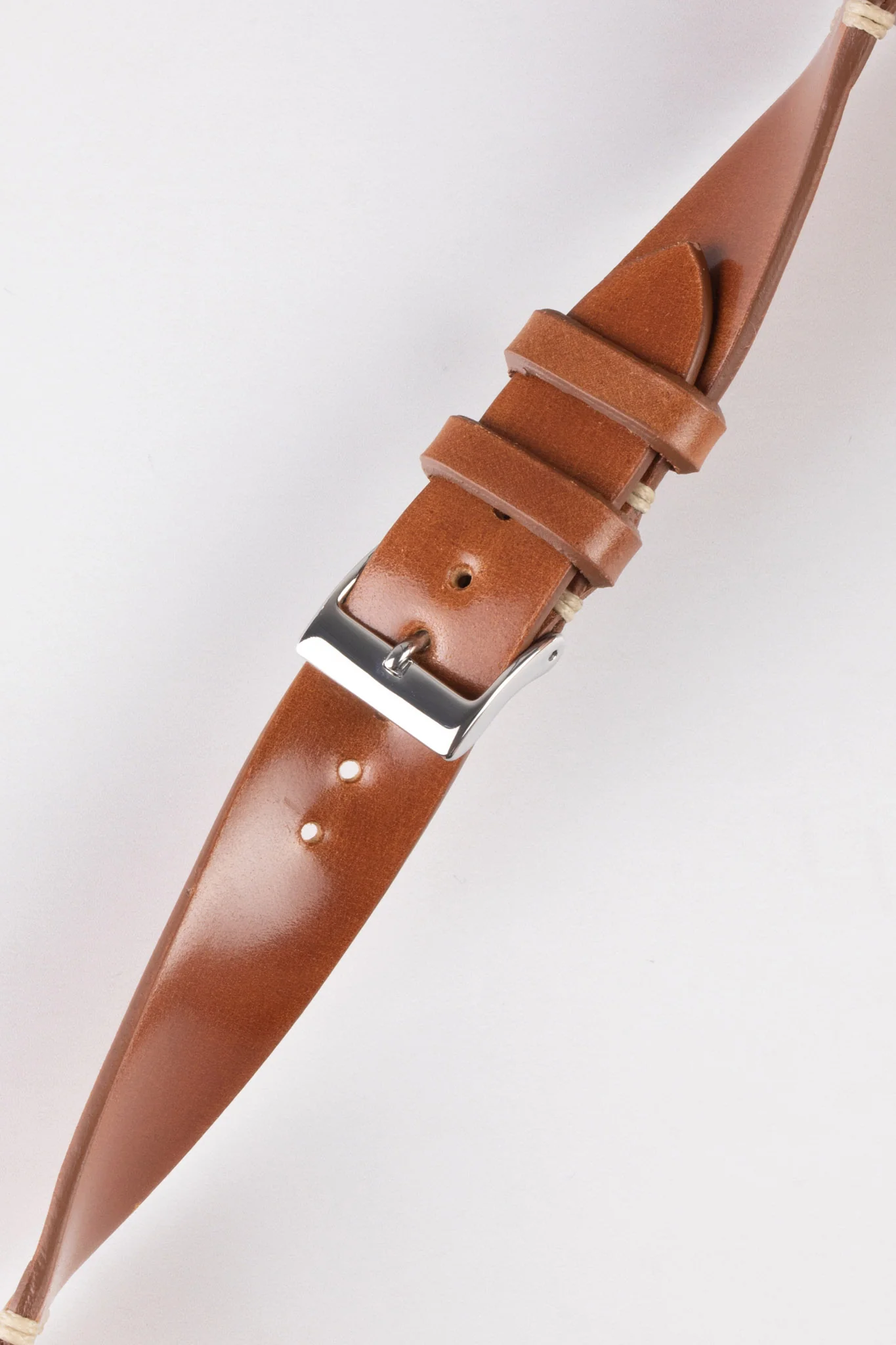 JPM Italian Shell Cordovan Watch Strap in GOLD BROWN - Image 5