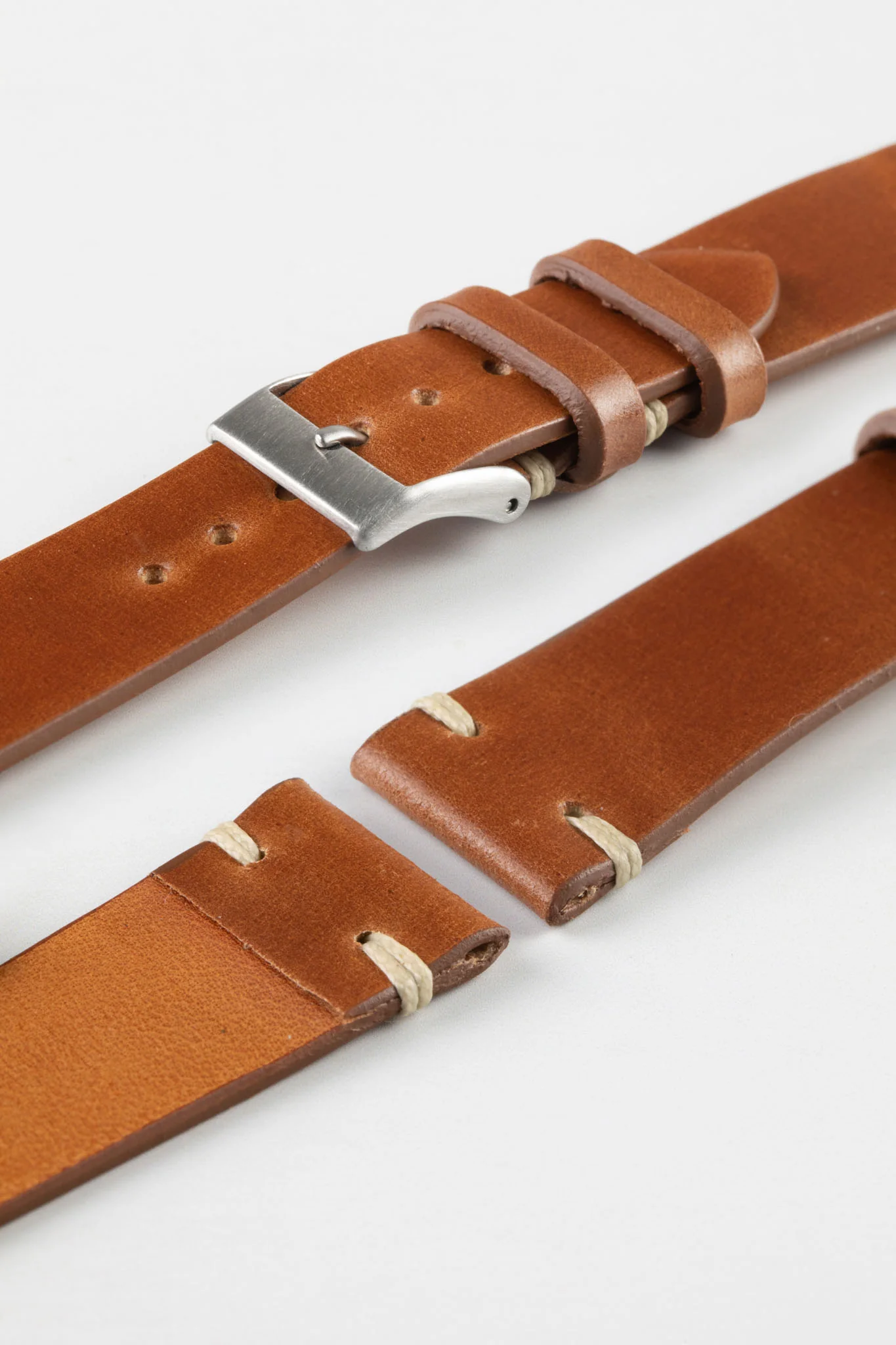 JPM Italian Shell Cordovan Watch Strap in GOLD BROWN - Image 6