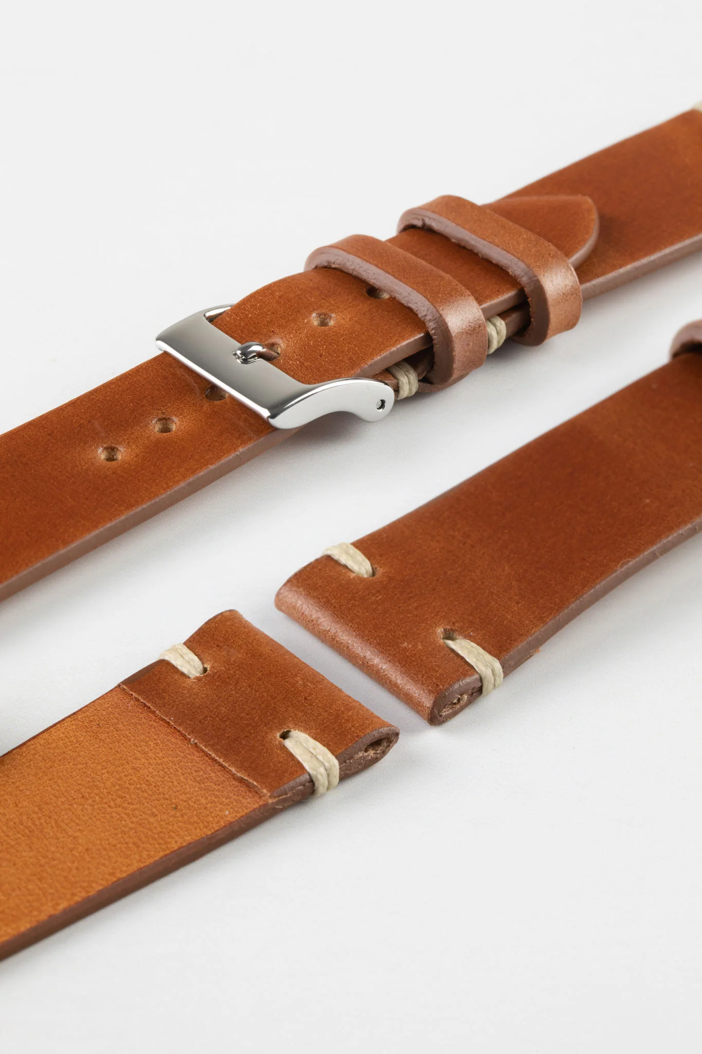 JPM Italian Shell Cordovan Watch Strap in GOLD BROWN - Image 7