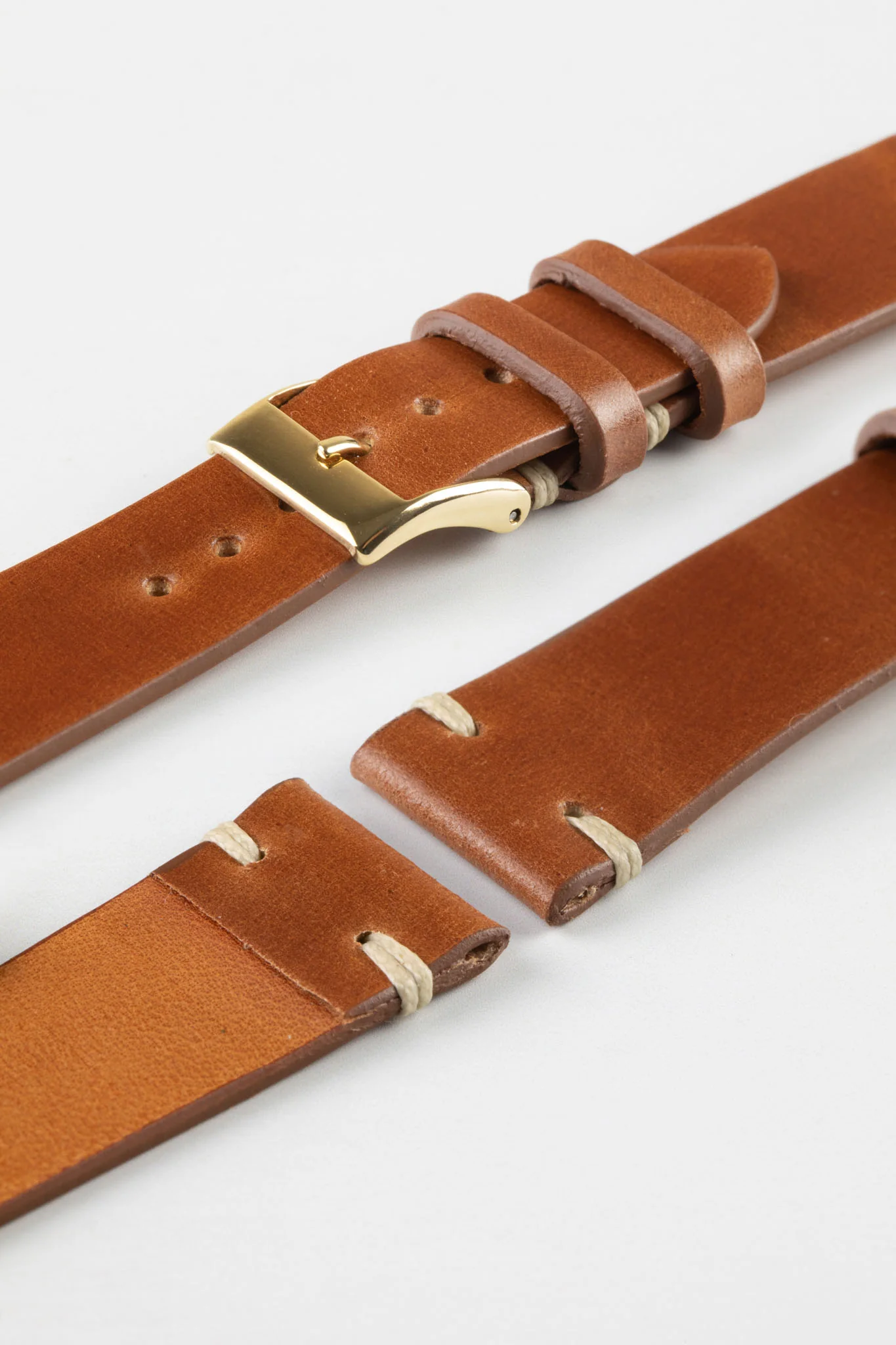 JPM Italian Shell Cordovan Watch Strap in GOLD BROWN - Image 8