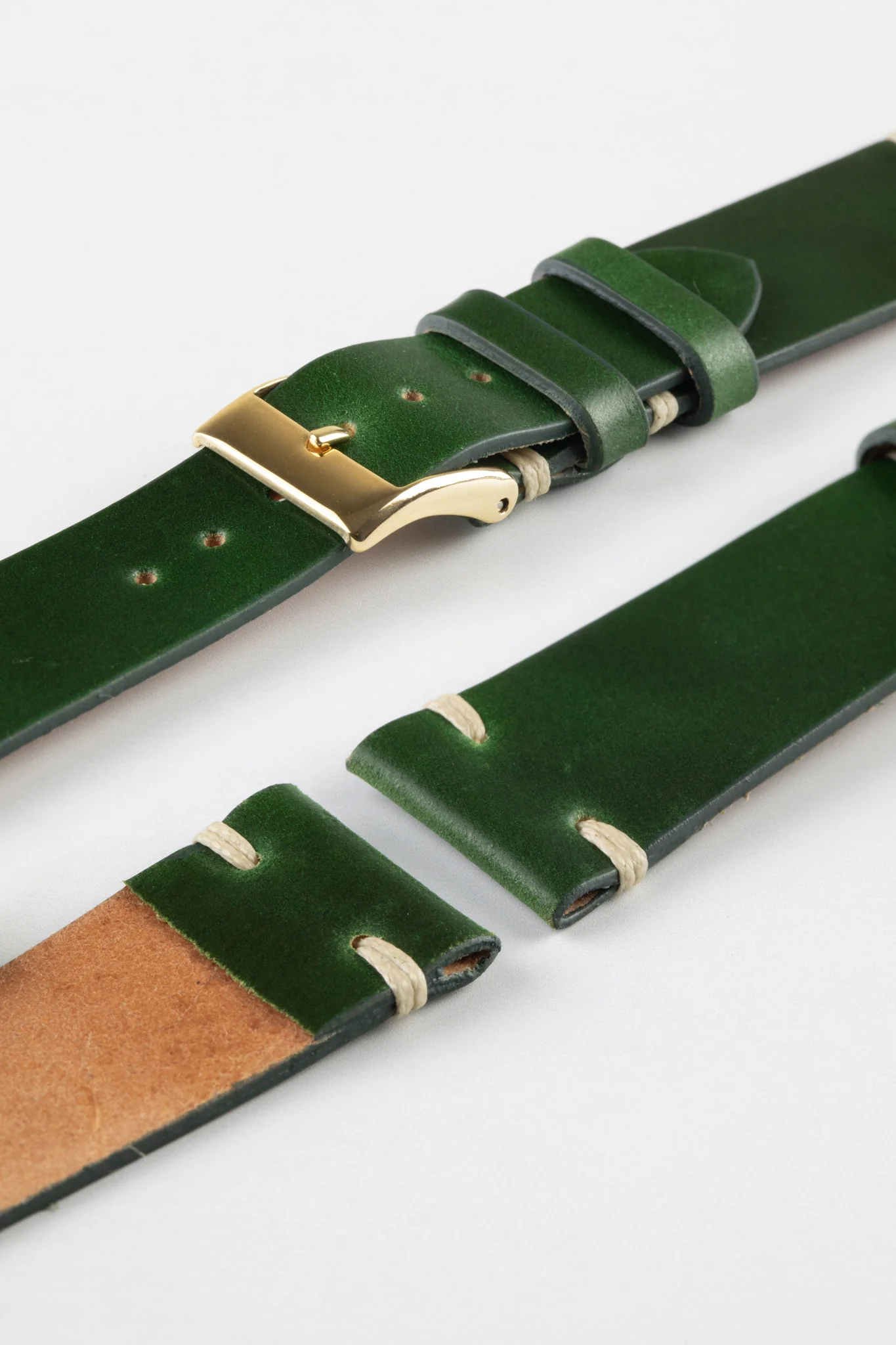 JPM Italian Shell Cordovan Watch Strap in GREEN - Image 8