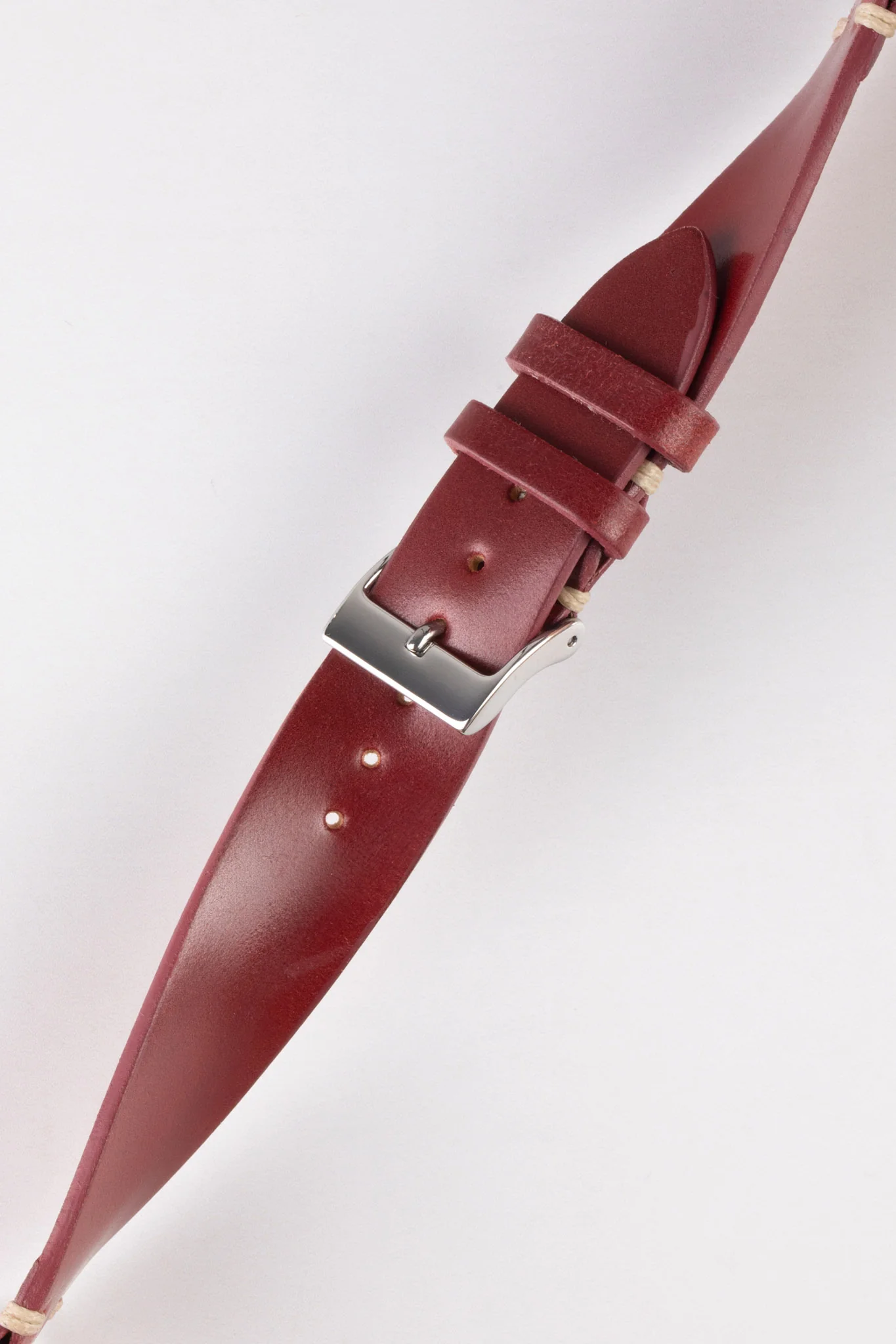 JPM Italian Shell Cordovan Watch Strap in RED - Image 5