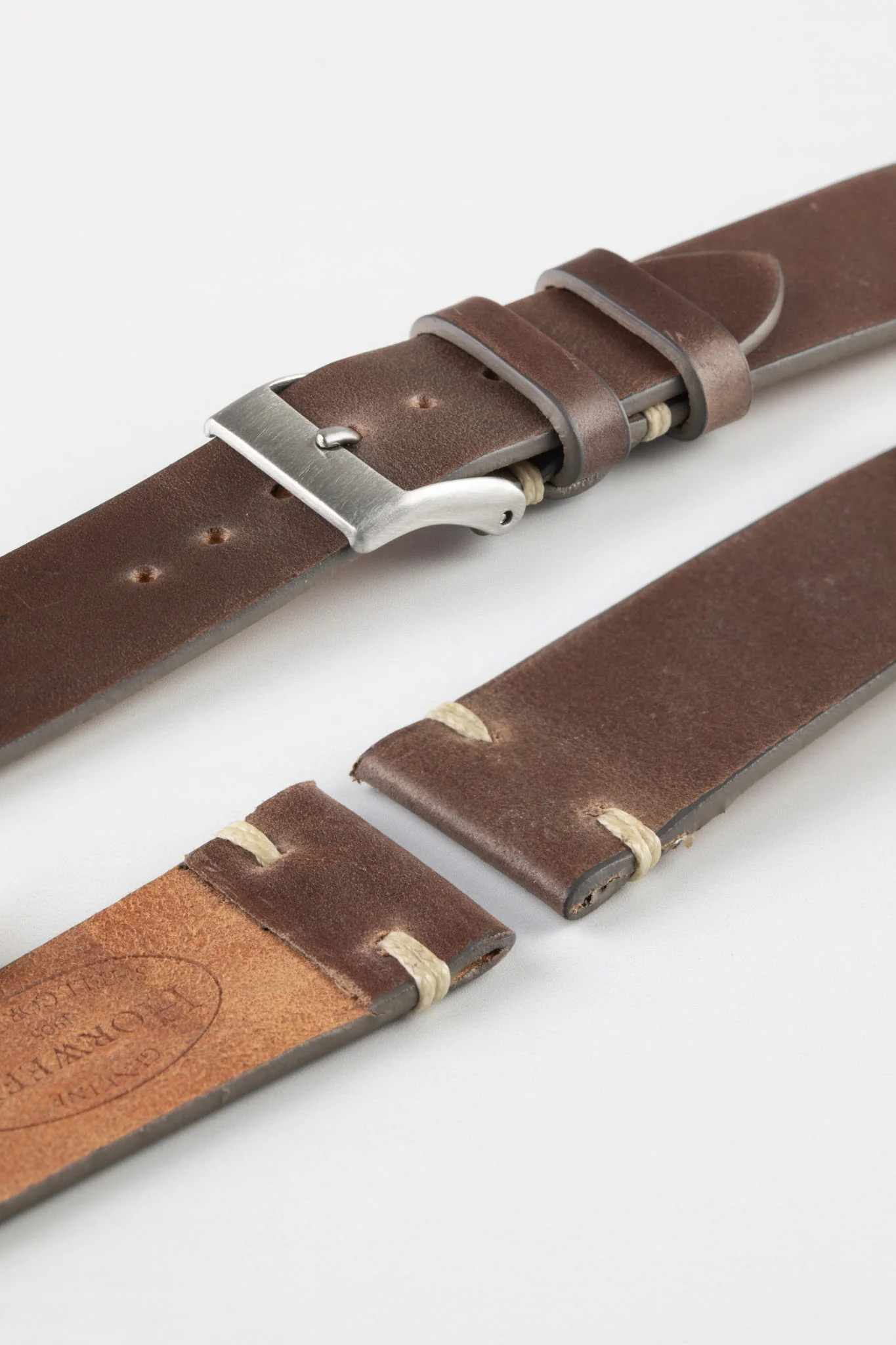JPM Italian Shell Cordovan Watch Strap in TAUPE - Image 6