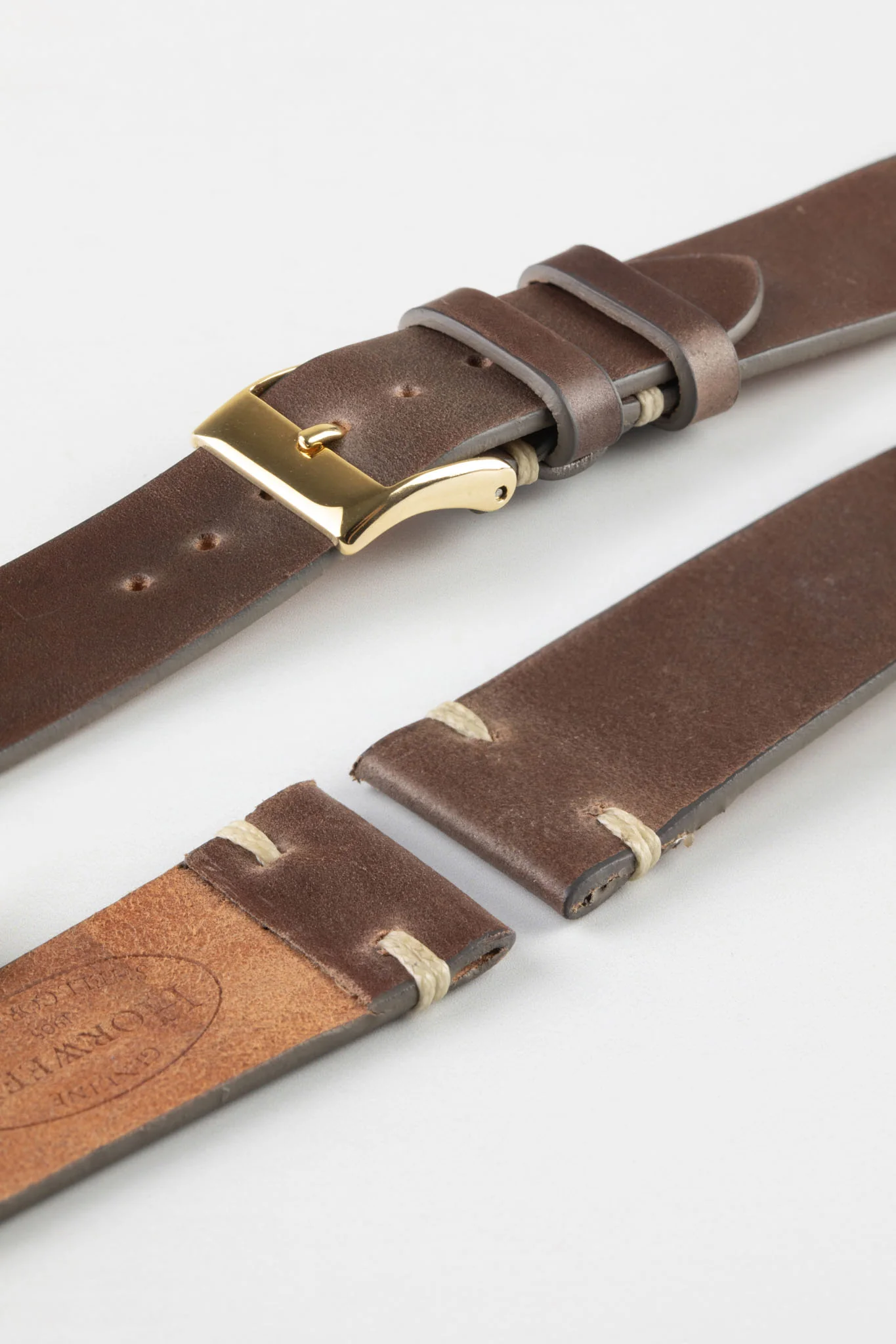 JPM Italian Shell Cordovan Watch Strap in TAUPE - Image 8
