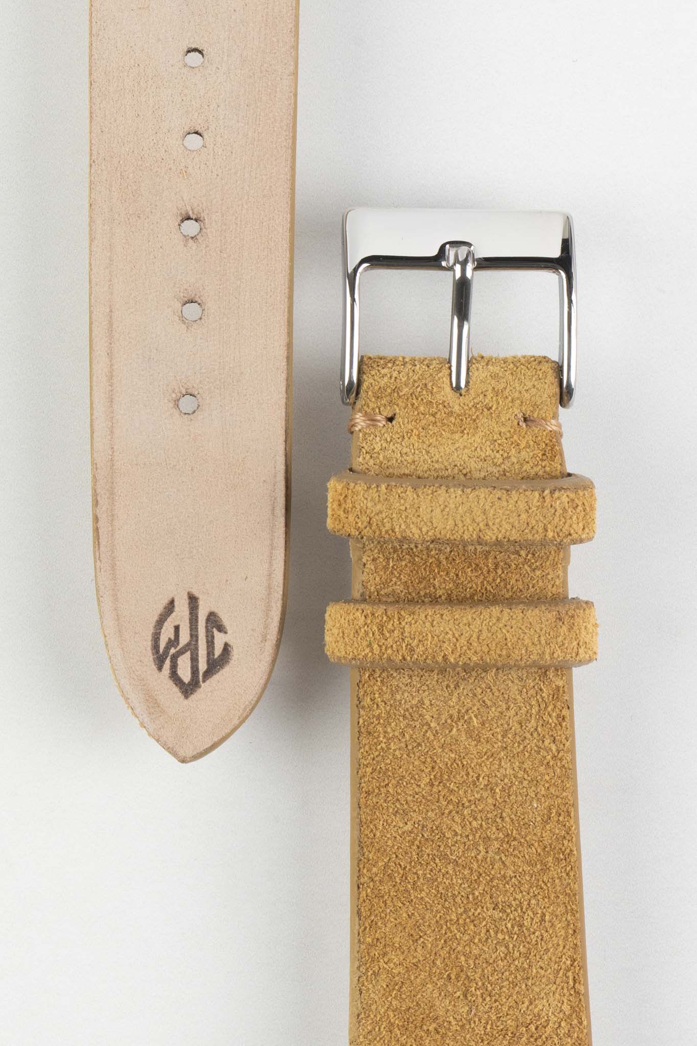 JPM Italian Suede Leather Watch Strap in BEIGE - Image 3