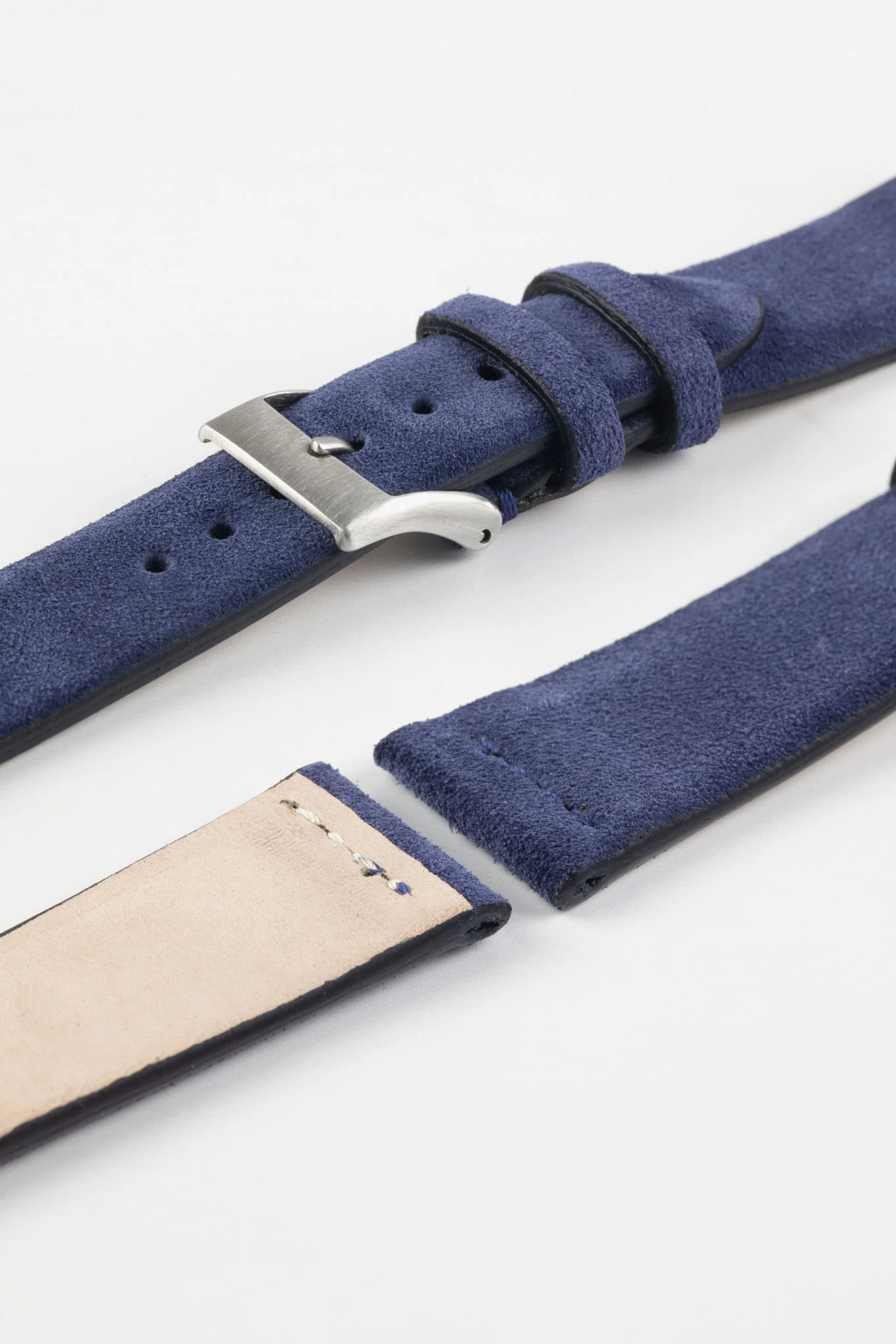 JPM Italian Suede Leather Watch Strap in BLUE - Image 8
