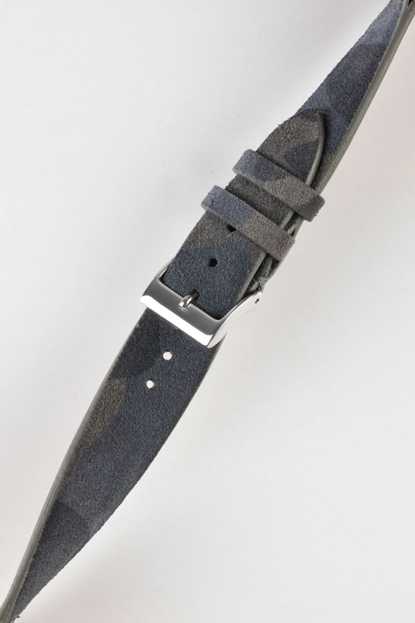 JPM Italian Suede Leather Watch Strap in BLUE CAMOUFLAGE - Image 5