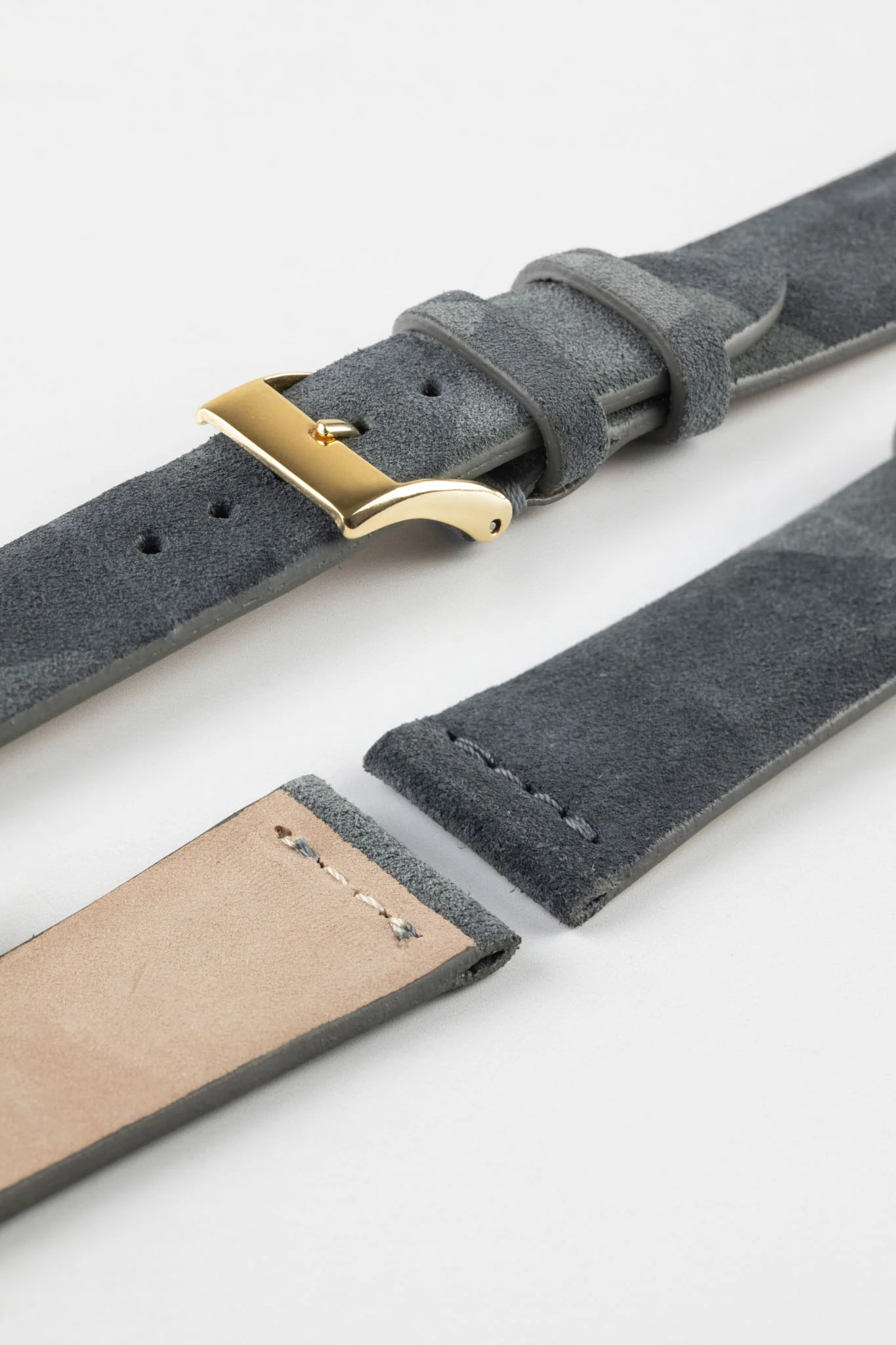 JPM Italian Suede Leather Watch Strap in GREY CAMOUFLAGE - Image 8
