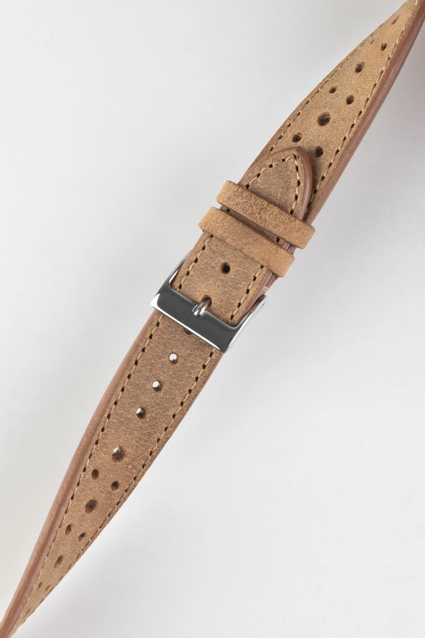 JPM Italian Vintage Leather Racing Watch Strap in PEANUT - Image 5