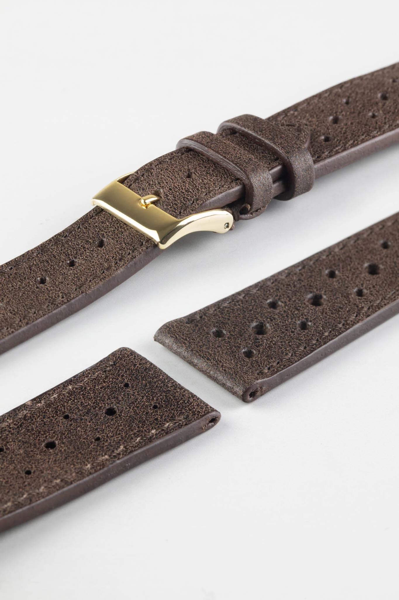 JPM Italian Vintage Leather Racing Watch Strap in WALNUT - Image 8