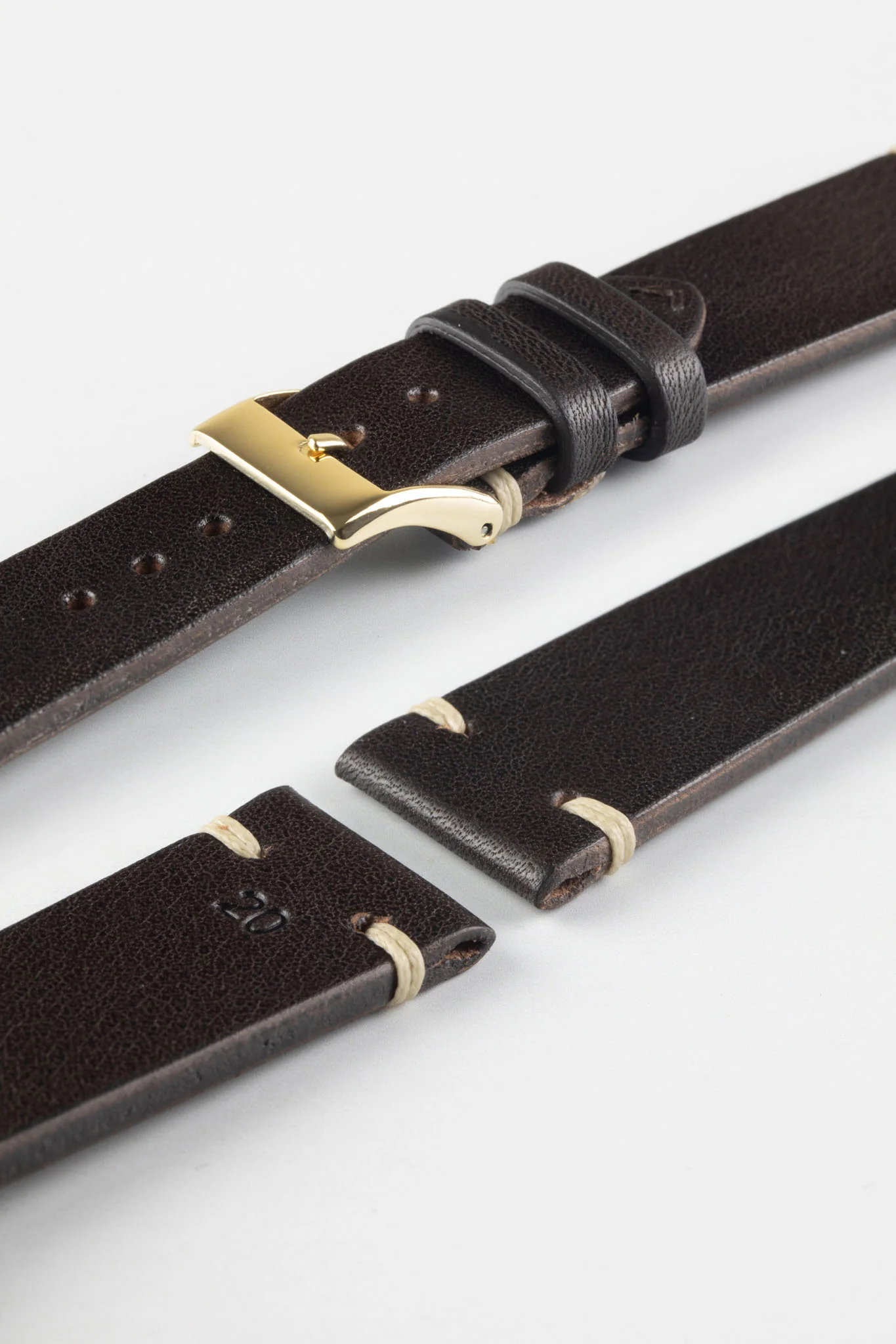 JPM Italian Vintage Leather Watch Strap in DARK BROWN - Image 8