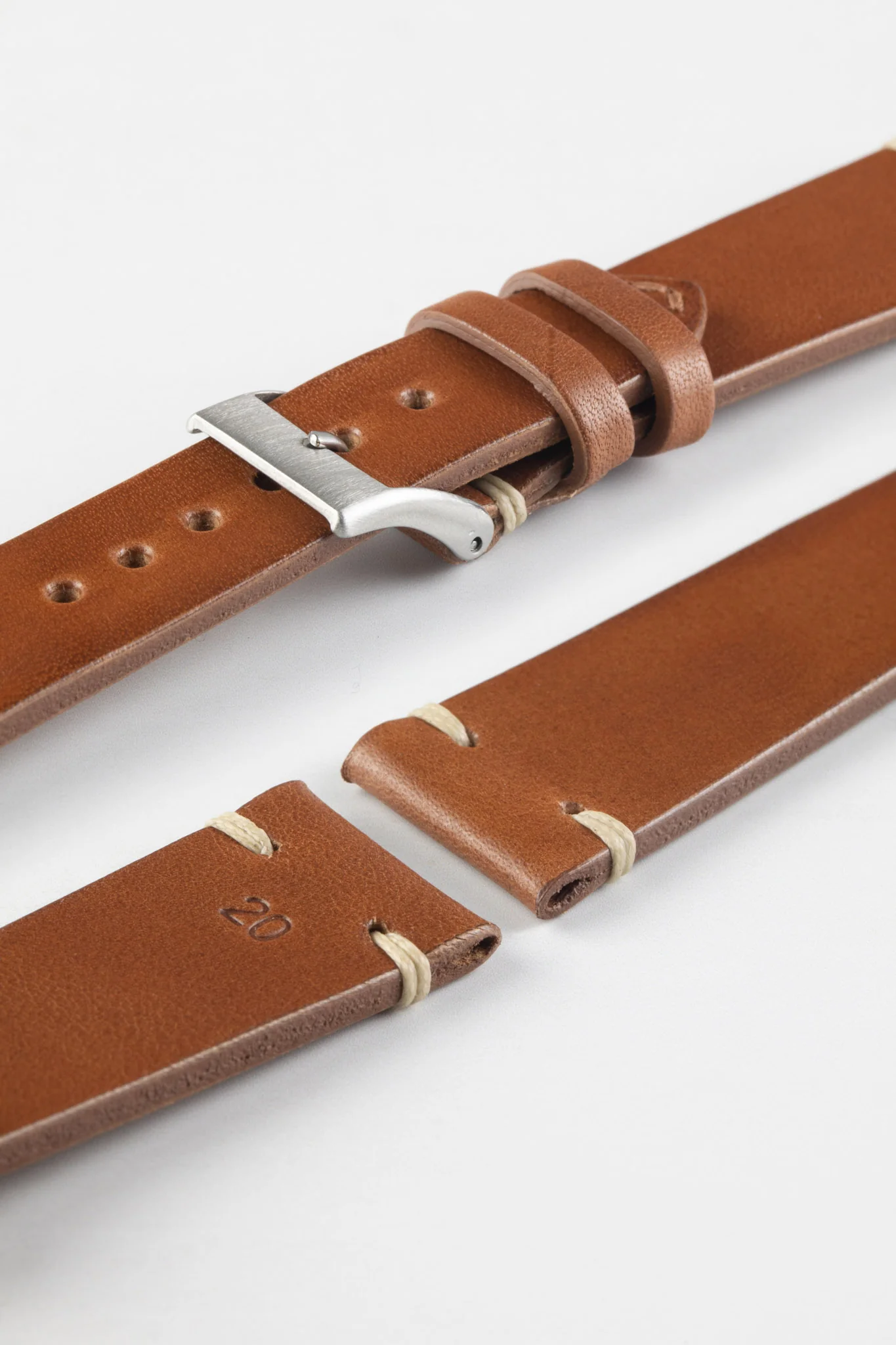 JPM Italian Vintage Leather Watch Strap in GOLD BROWN - Image 6