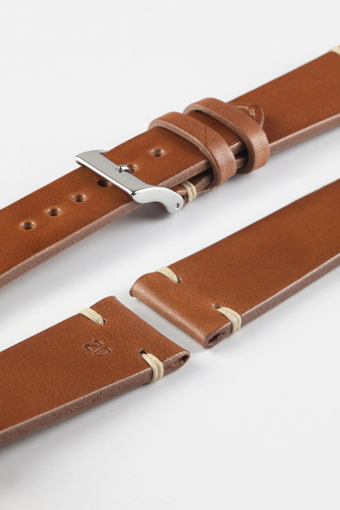 JPM Italian Vintage Leather Watch Strap in GOLD BROWN - Image 7