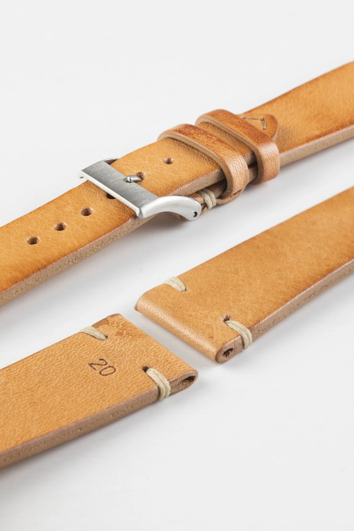 JPM Italian Vintage Leather Watch Strap in HONEY - Image 6