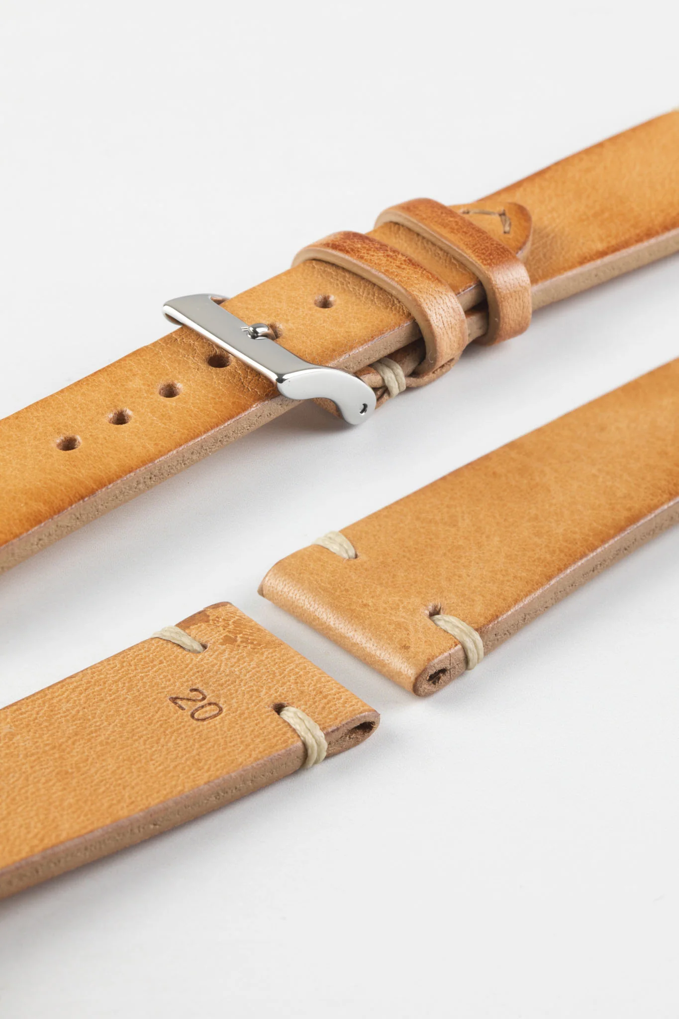 JPM Italian Vintage Leather Watch Strap in HONEY - Image 7