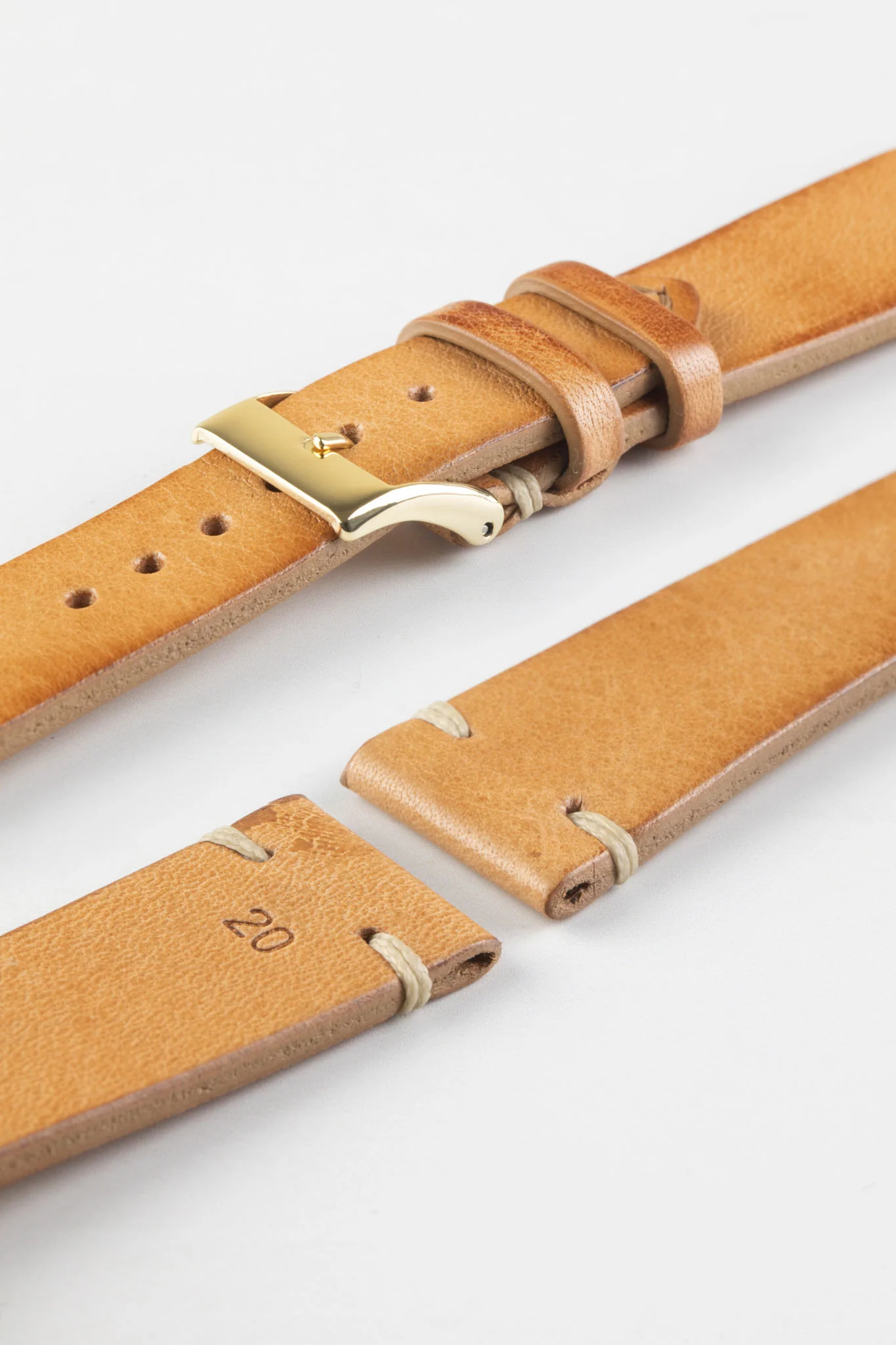 JPM Italian Vintage Leather Watch Strap in HONEY - Image 8