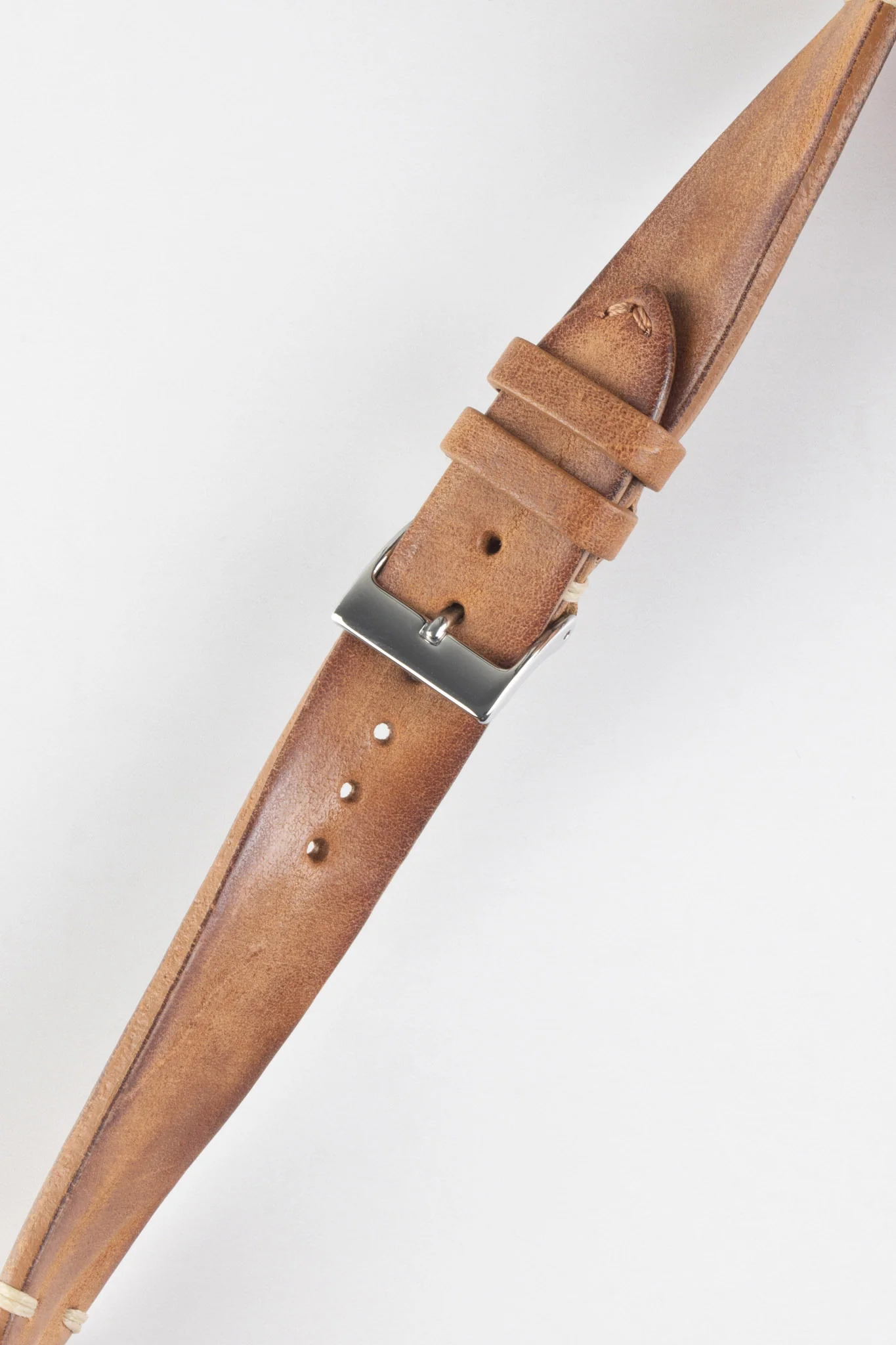 JPM Italian Vintage Leather Watch Strap in MID BROWN - Image 4