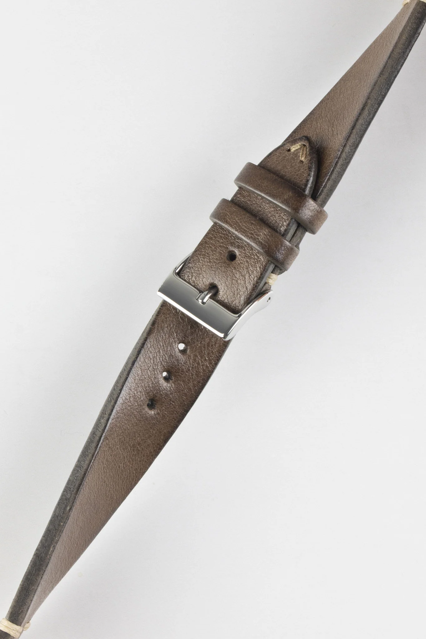 JPM Italian Vintage Leather Watch Strap in TABAC BROWN - Image 4