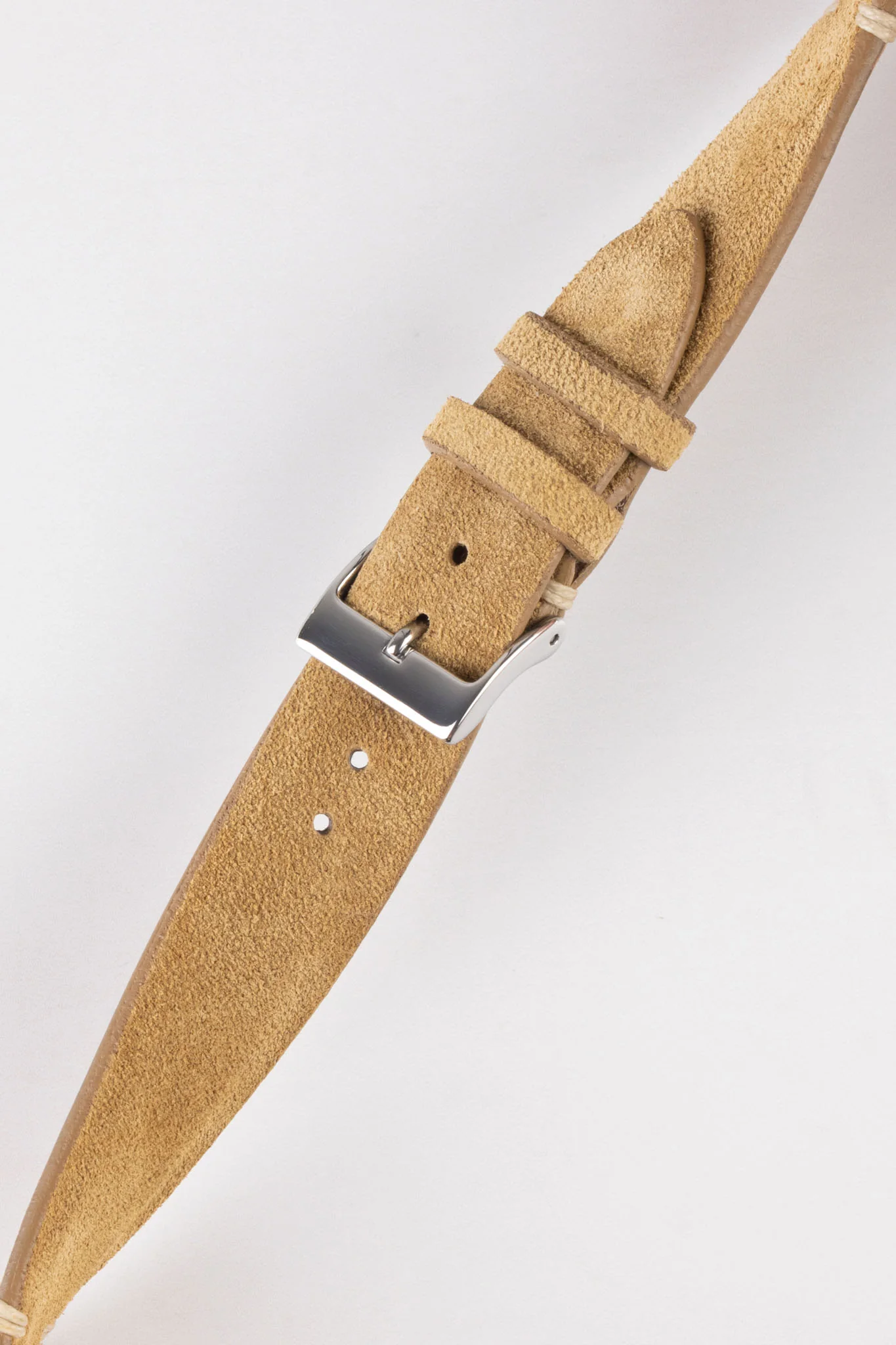 JPM Italian Vintage Suede Leather Watch Strap in BEIGE - Image 5