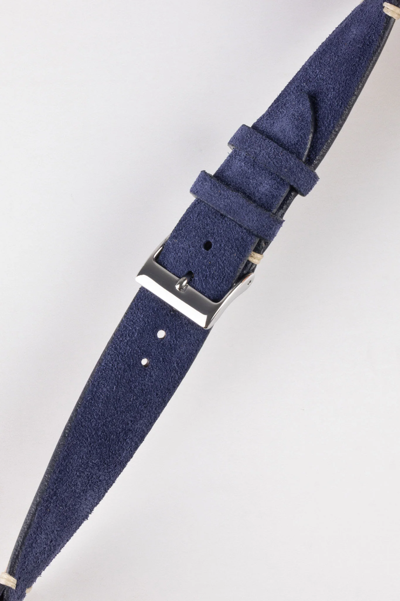 JPM Italian Vintage Suede Leather Watch Strap in BLUE - Image 5