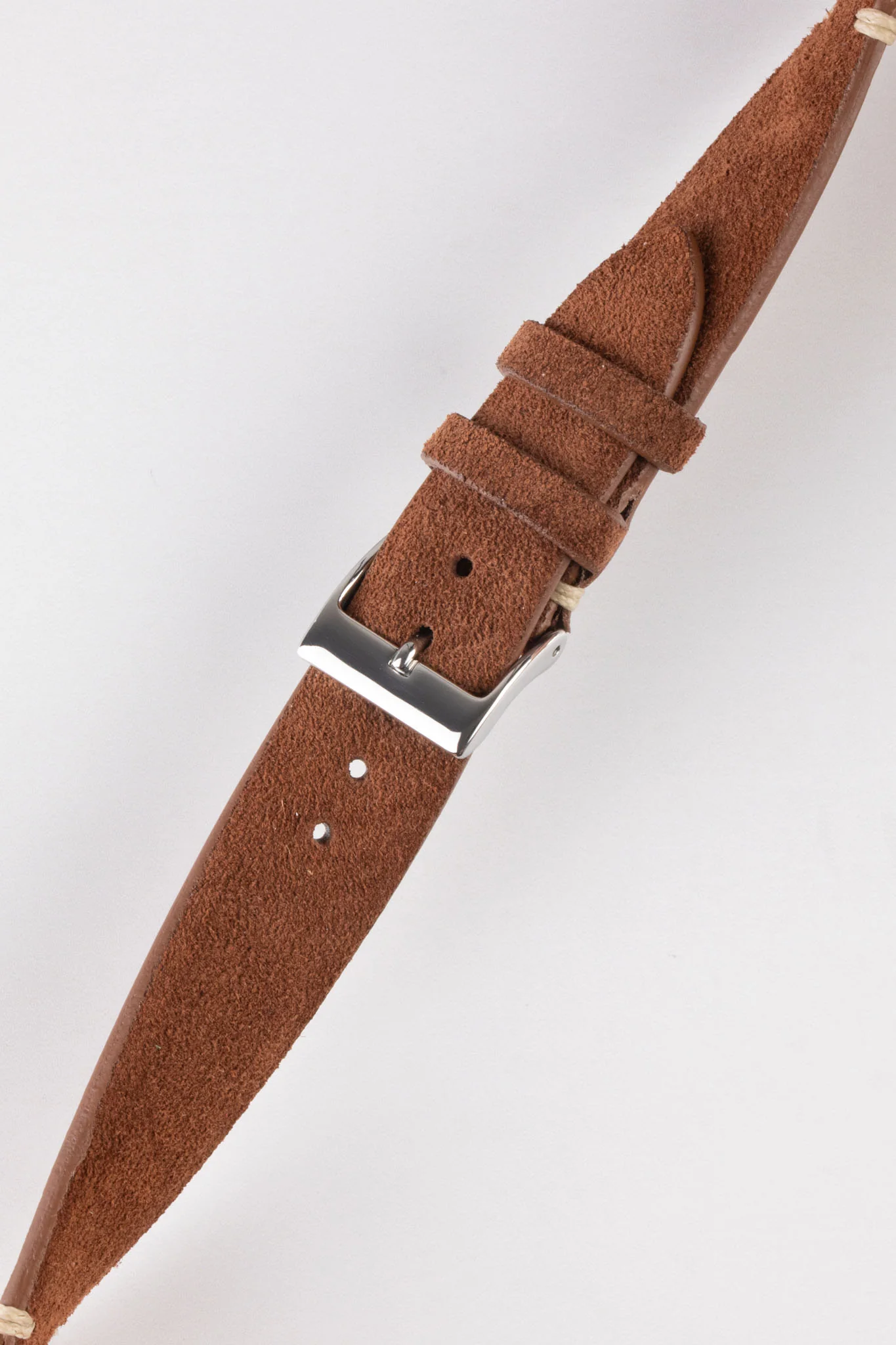 JPM Italian Vintage Suede Leather Watch Strap in BROWN - Image 5