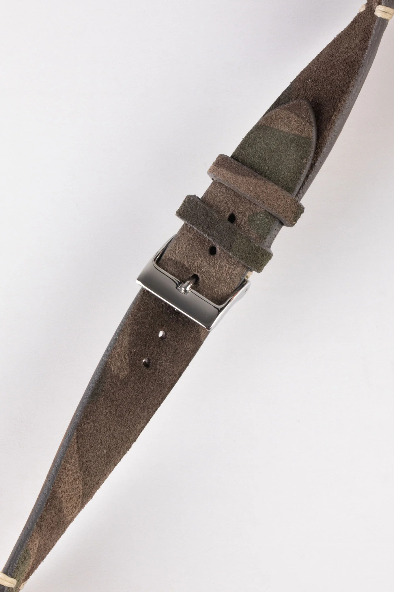 JPM Italian Vintage Suede Leather Watch Strap in BROWN CAMOUFLAGE - Image 5