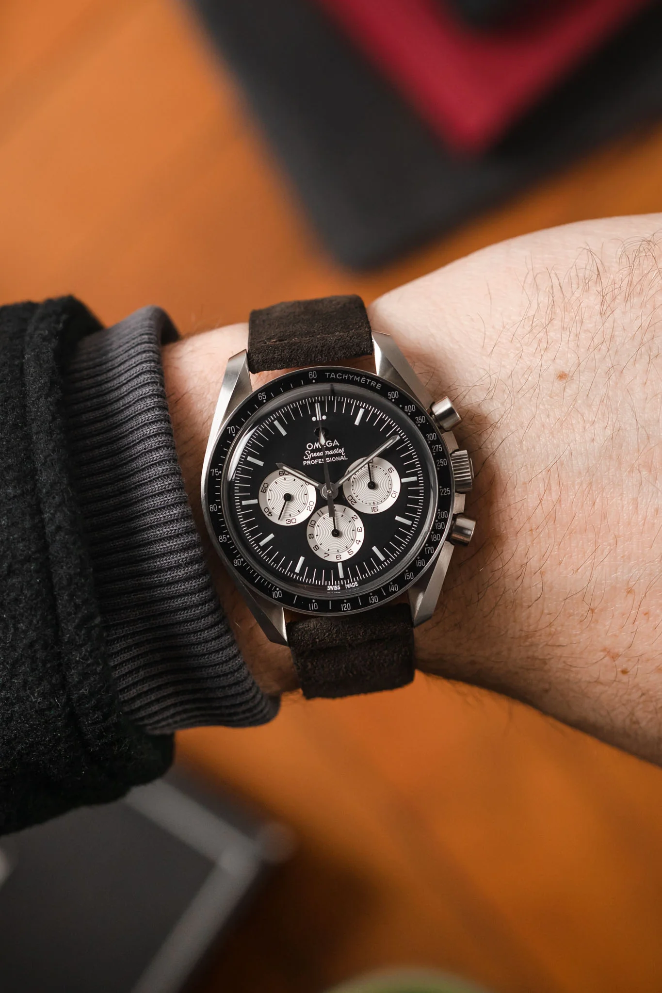JPM Italian Suede Leather Watch Strap in DARK BROWN - Image 2