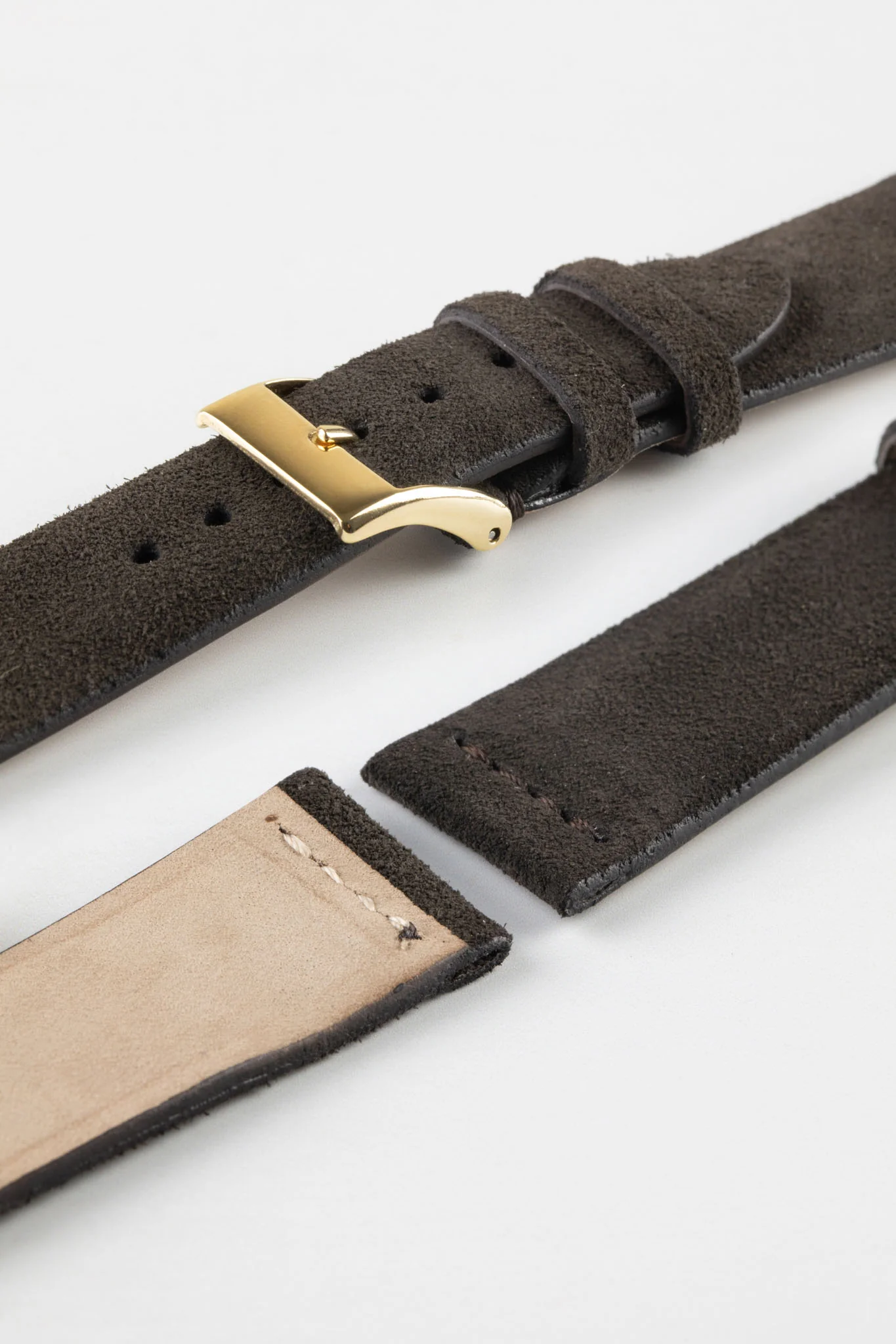 JPM Italian Suede Leather Watch Strap in DARK BROWN - Image 8
