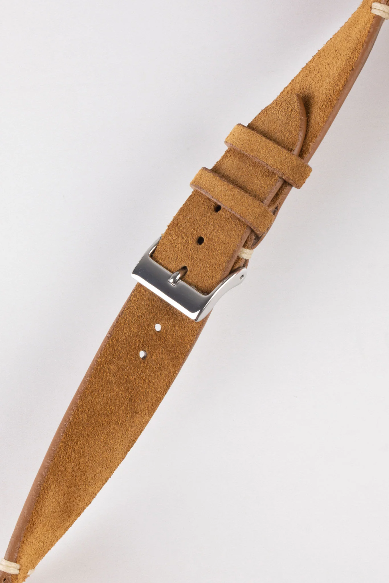 JPM Italian Vintage Suede Leather Watch Strap in GOLD BROWN - Image 5