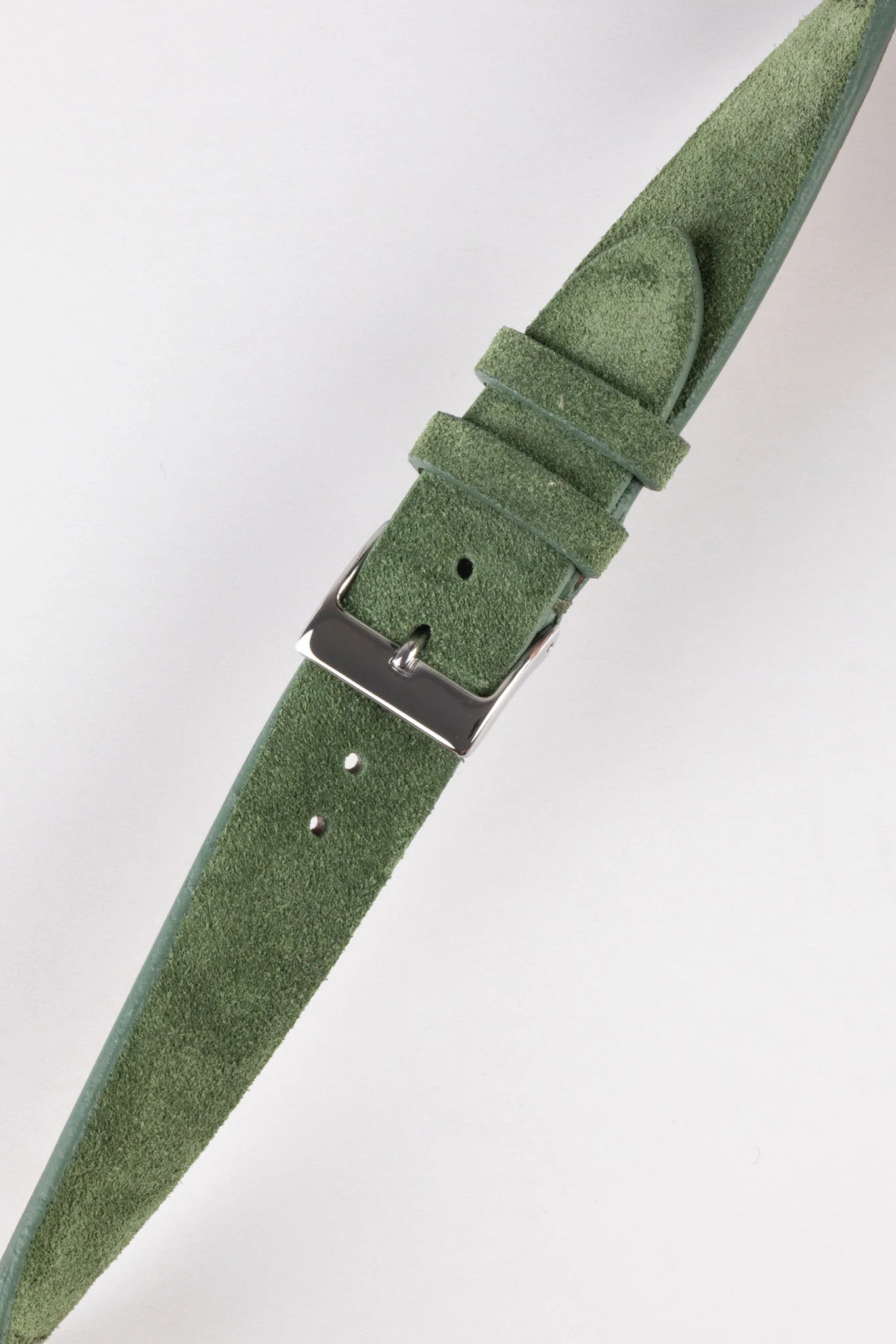 JPM Italian Suede Leather Watch Strap in MOSS GREEN - Image 5