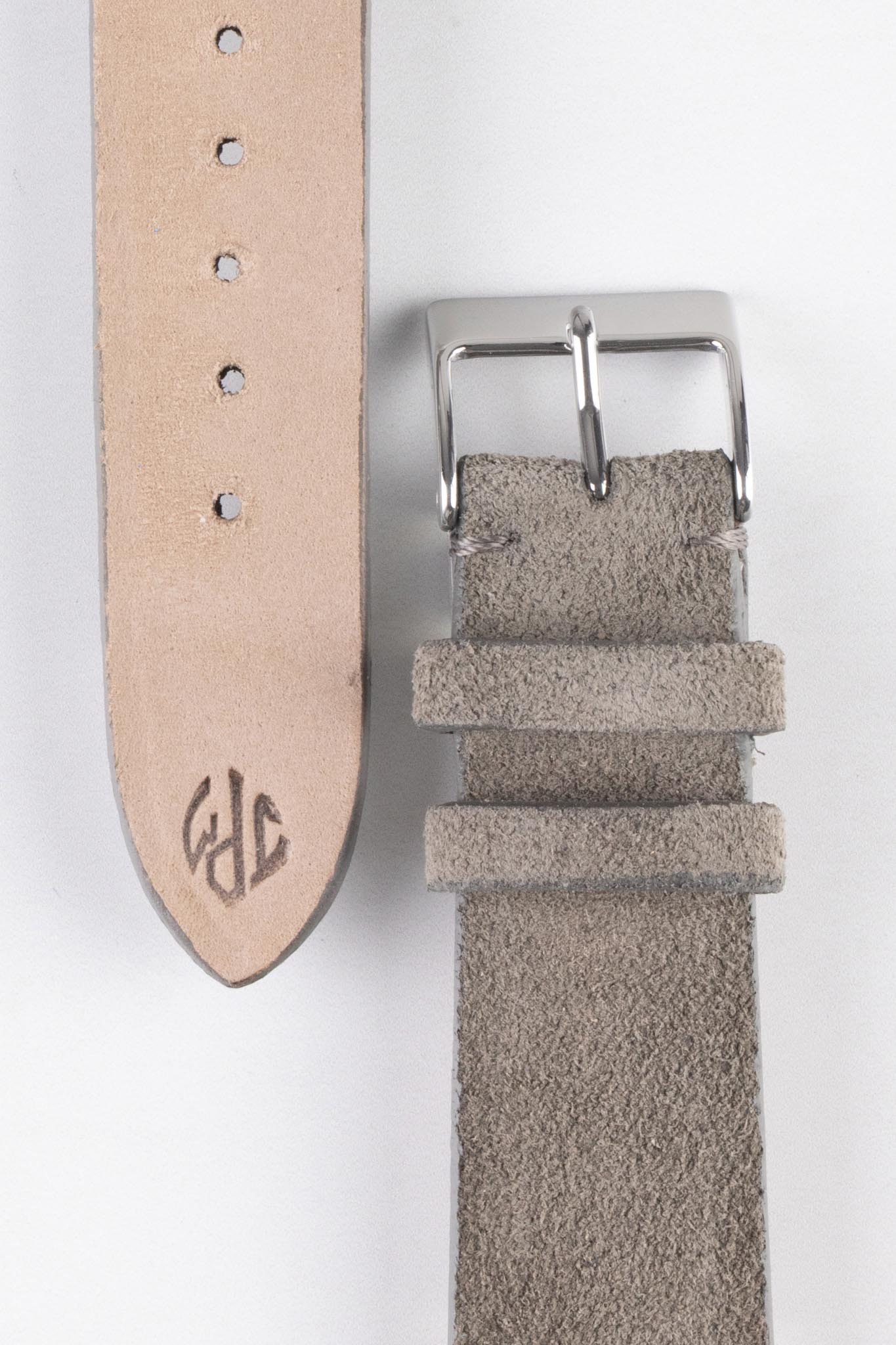 JPM Italian Suede Leather Watch Strap in SPACE GREY - Image 3