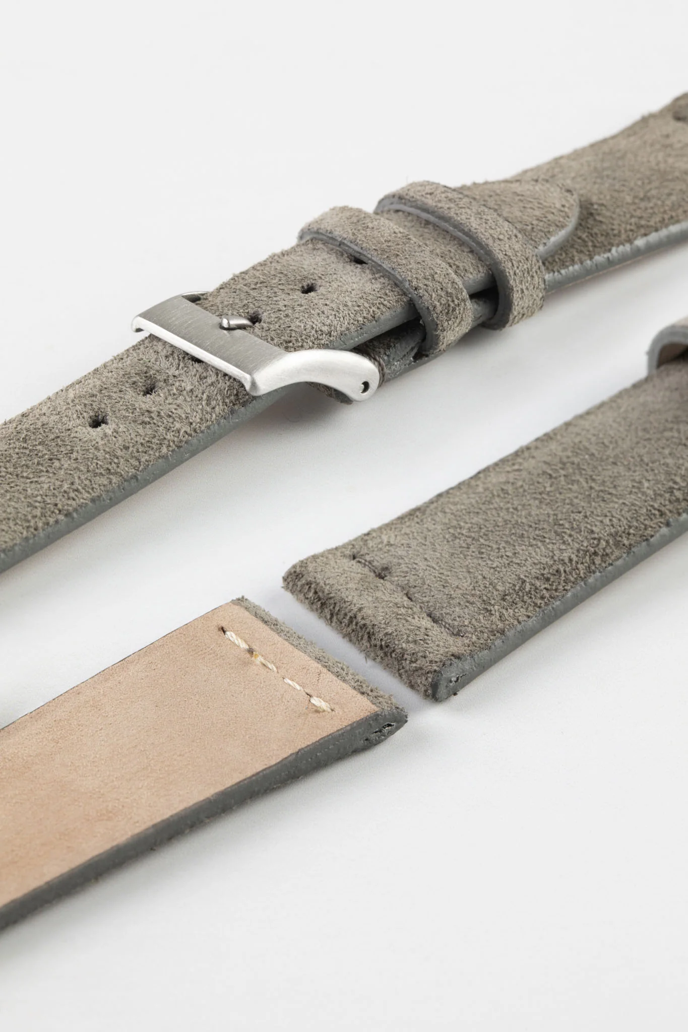 JPM Italian Suede Leather Watch Strap in SPACE GREY - Image 6