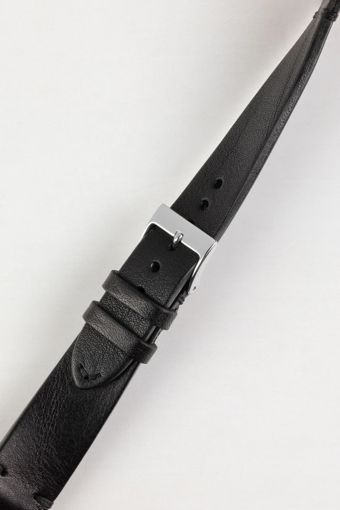 JPM NERO Vintage Leather Watch Strap in BLACK - Image 5