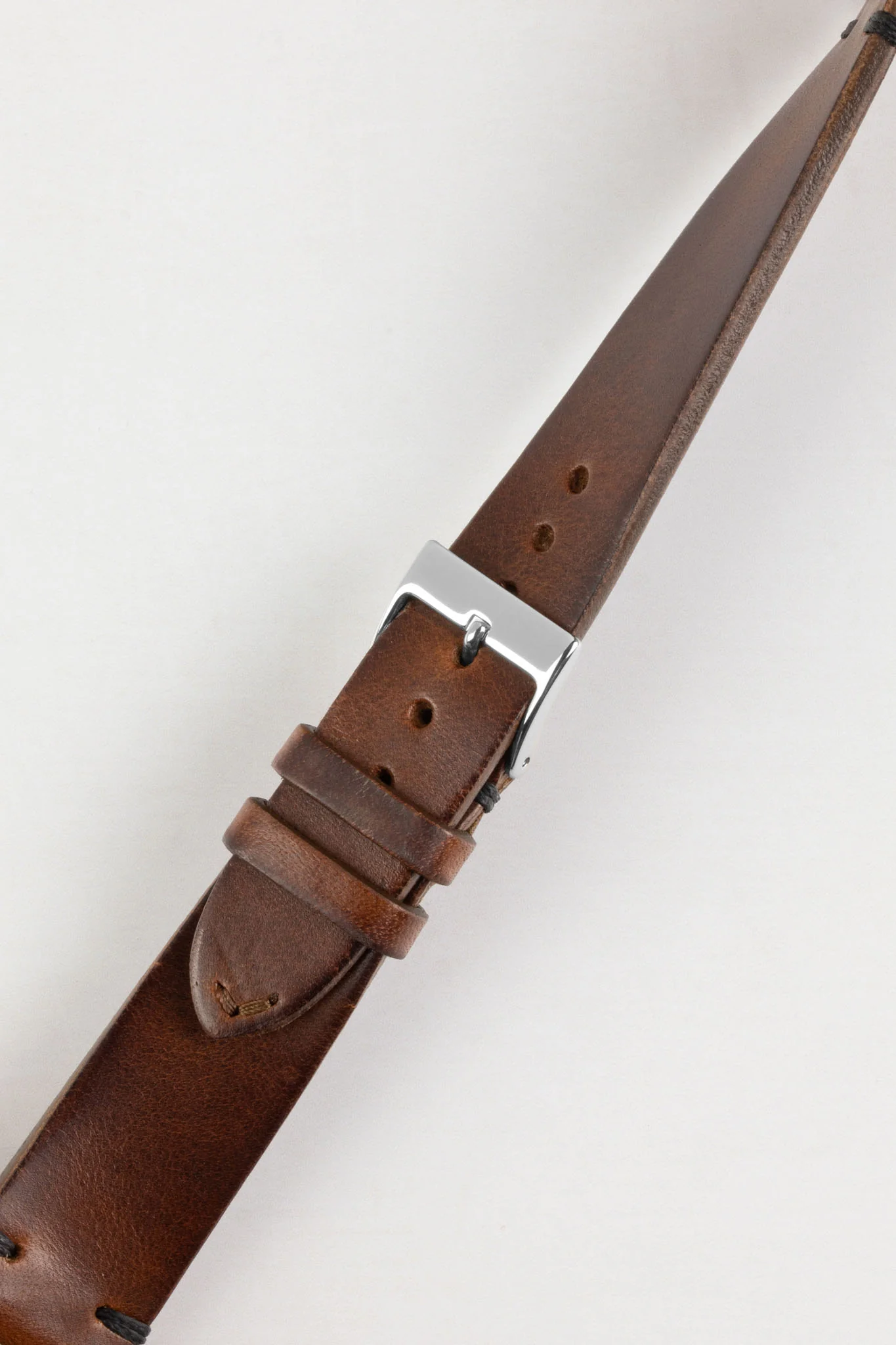 JPM NERO Vintage Leather Watch Strap in DISTRESSED BROWN - Image 4