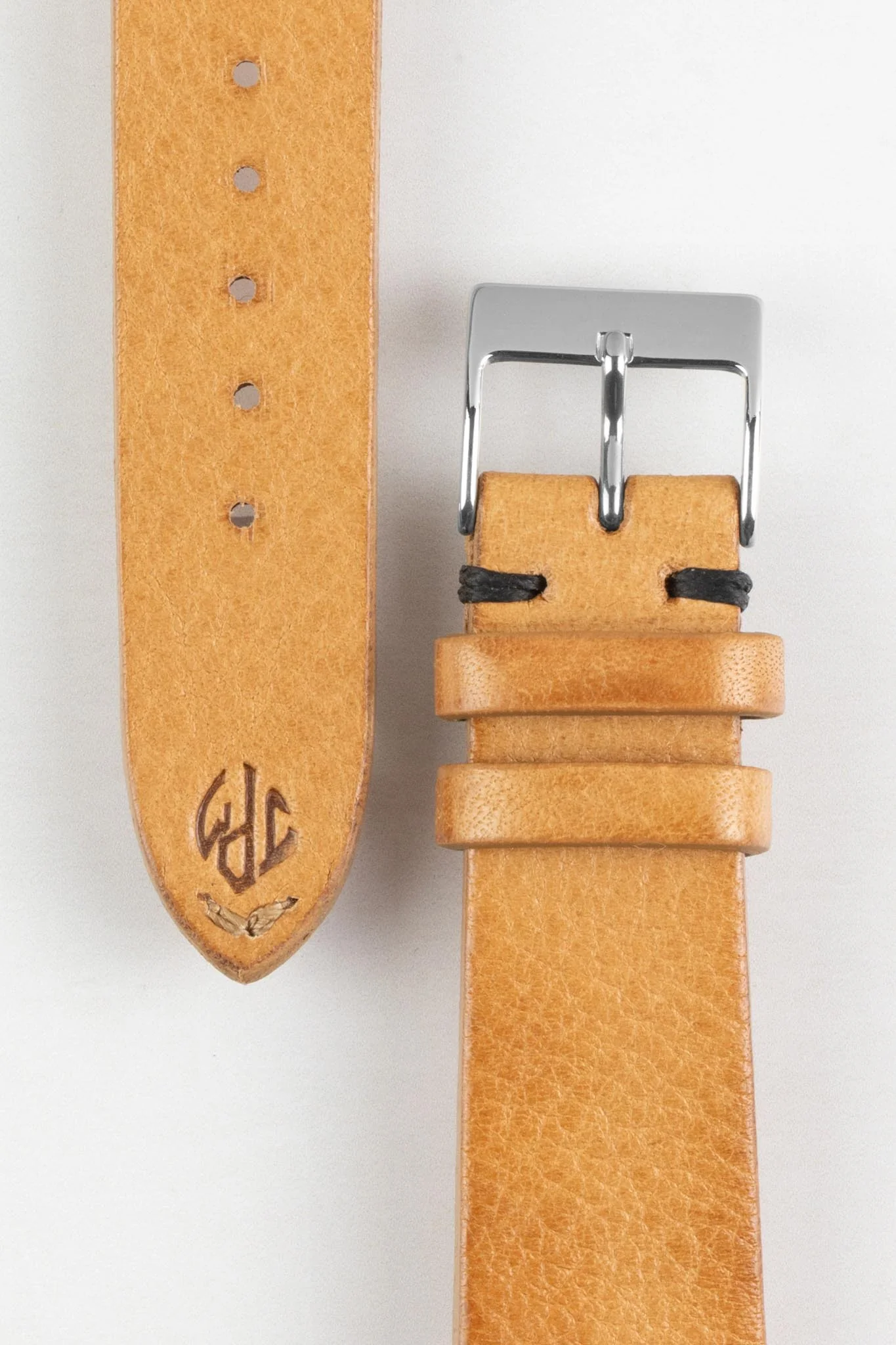 JPM NERO Vintage Leather Watch Strap in HONEY - Image 3
